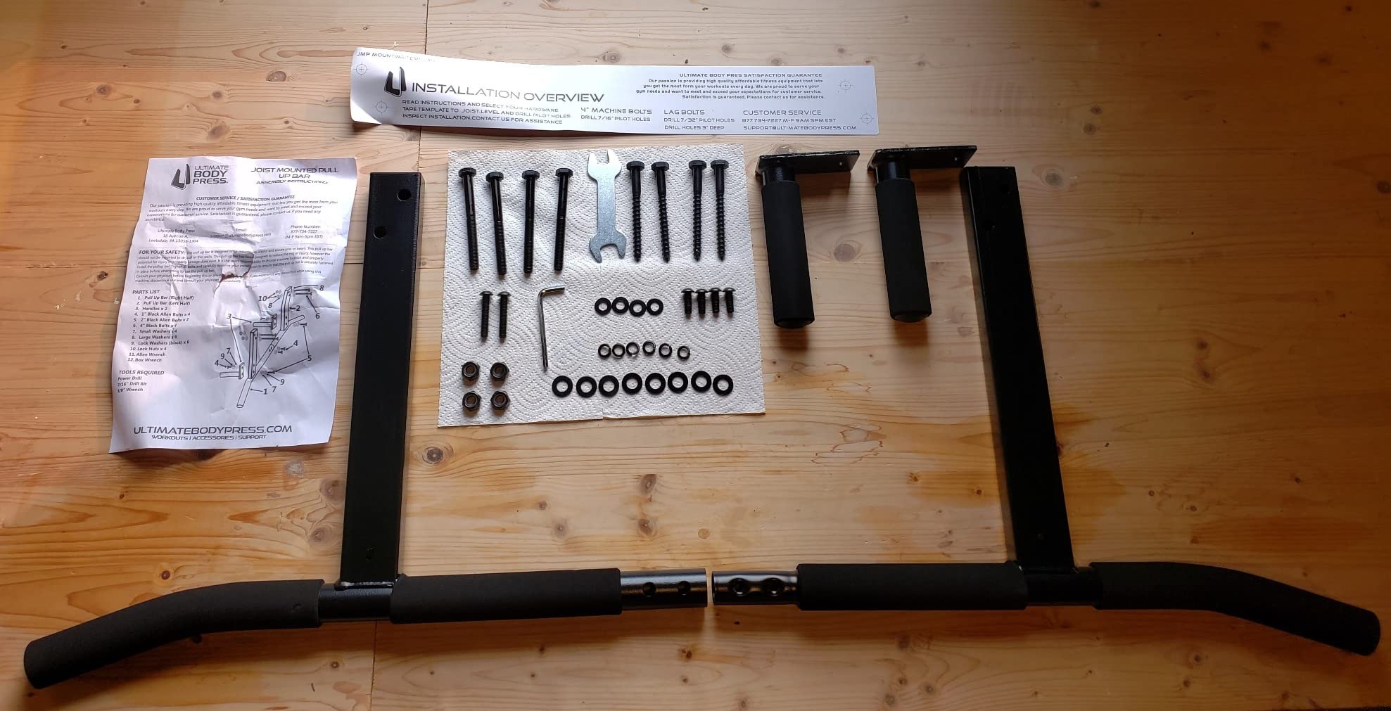 Joist Mount Pull Up Bar with Extra Hardware and Mounting Template for Easy Install to Beam or Rafter by Ultimate Body Press customer photo 1