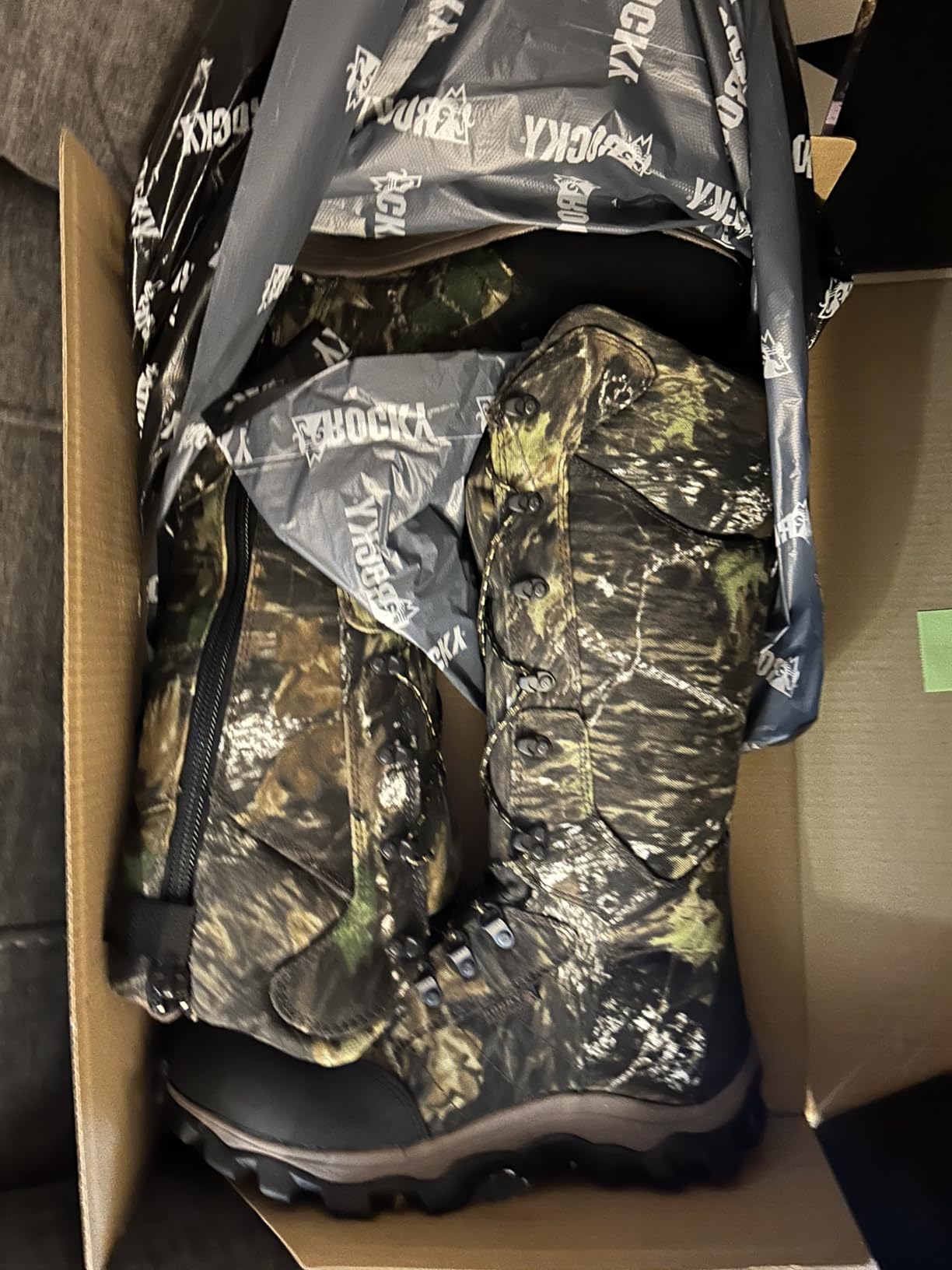 Men's Camouflage Waterproof Side-zip Snake Boots customer photo 1