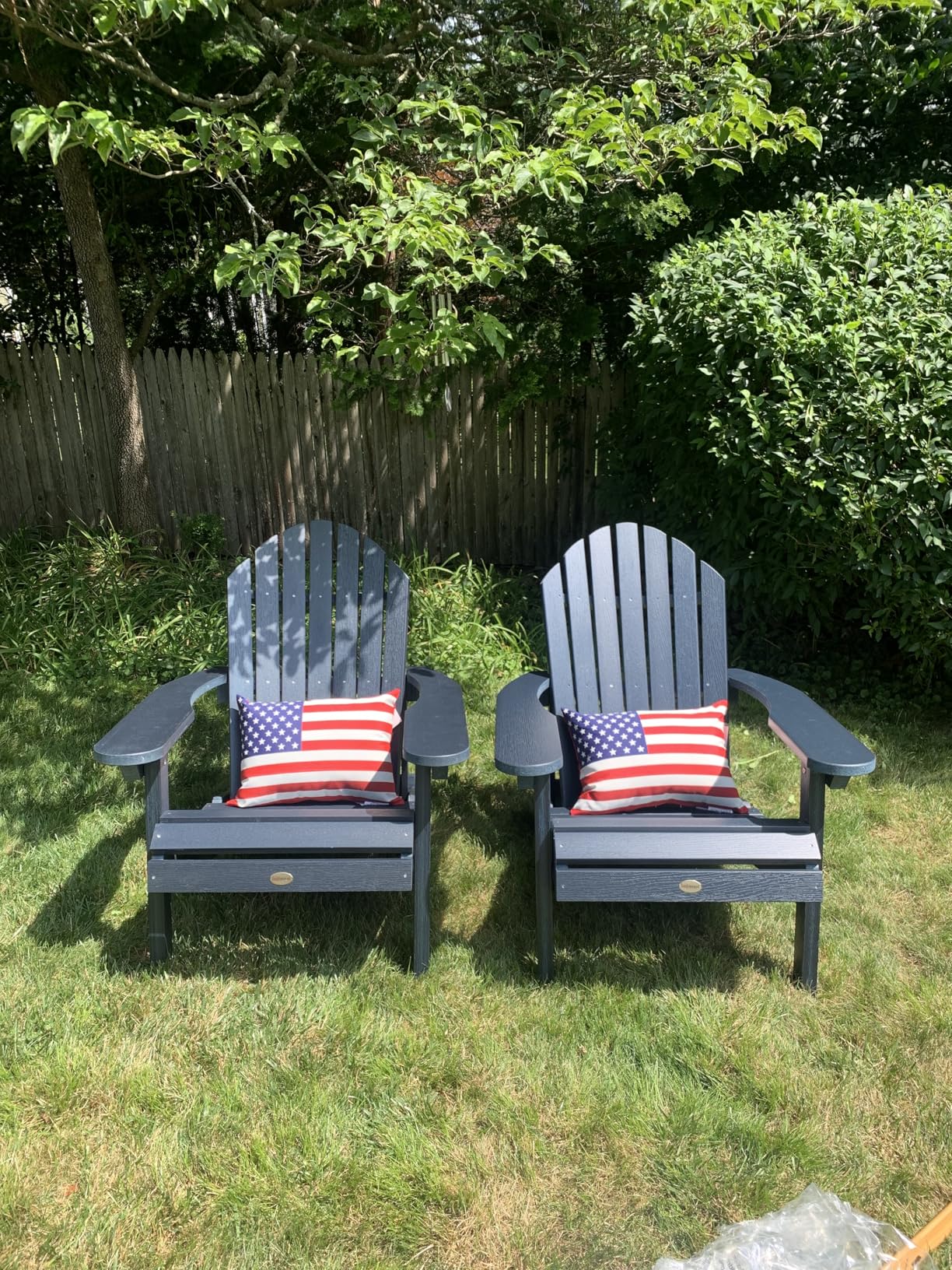 Hamilton Made in the USA Folding and Reclining Adirondack Chair, Adult Size, Weathered Acorn customer photo 2