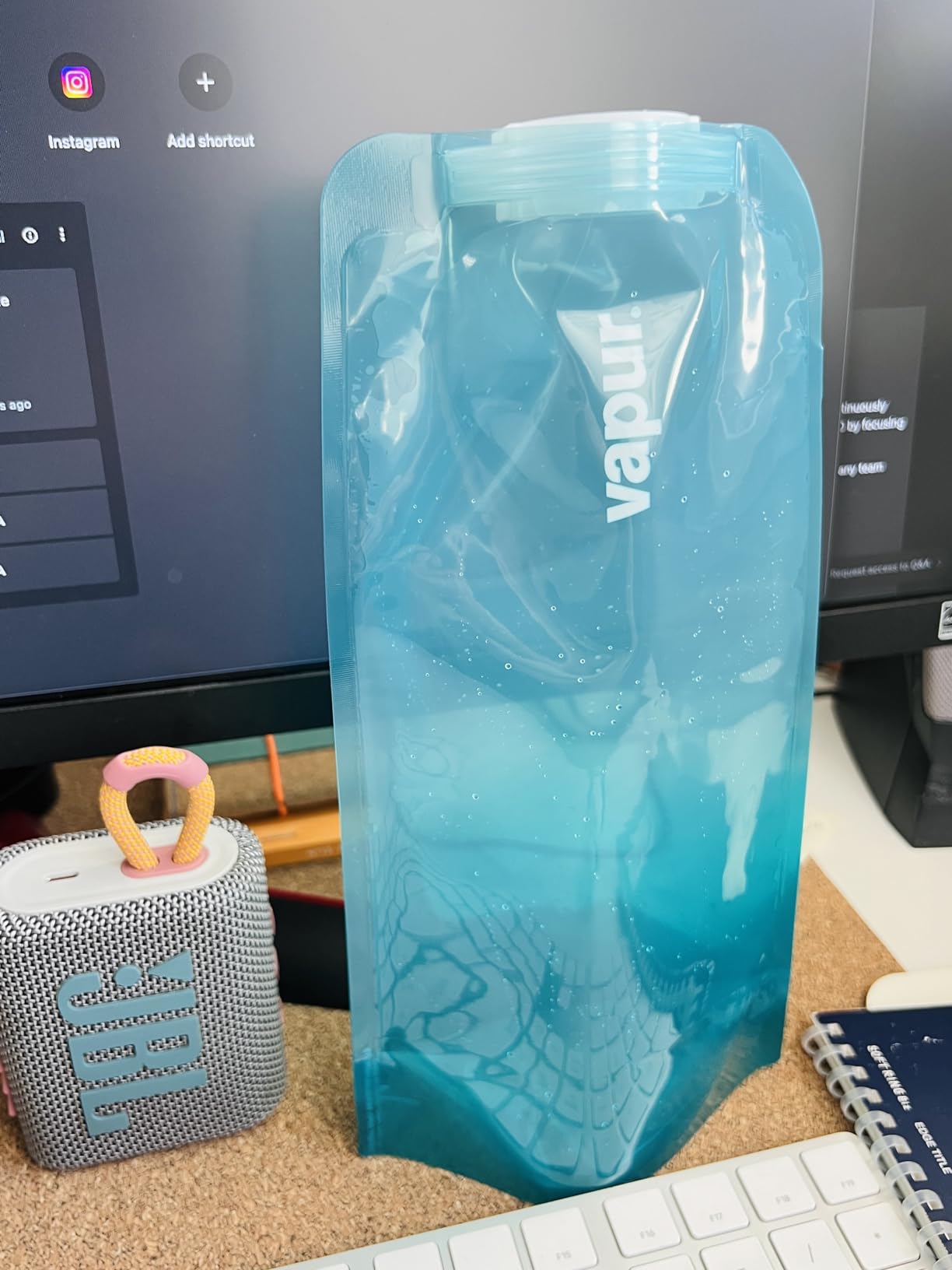 Vapur Collapsible Water Bottle with Carabiner - 34oz (1L), Night Blue - Flexible and Lightweight Water Bottle for Travel, Concert, Hiking, and Outdoor Adventures - BPA-Free, Dishwasher-Safe, Freezable customer photo 2