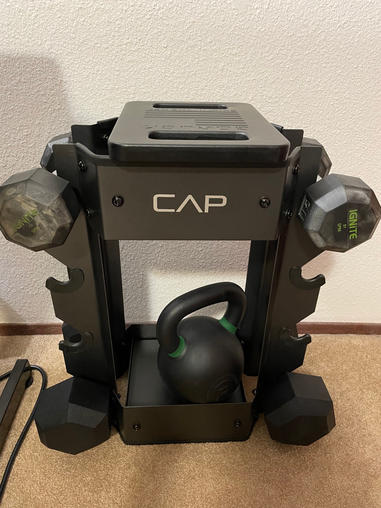 CAP Barbell Dumbbell and Kettlebell Storage Rack - Compact Weight Storage for Home Gym customer photo 2