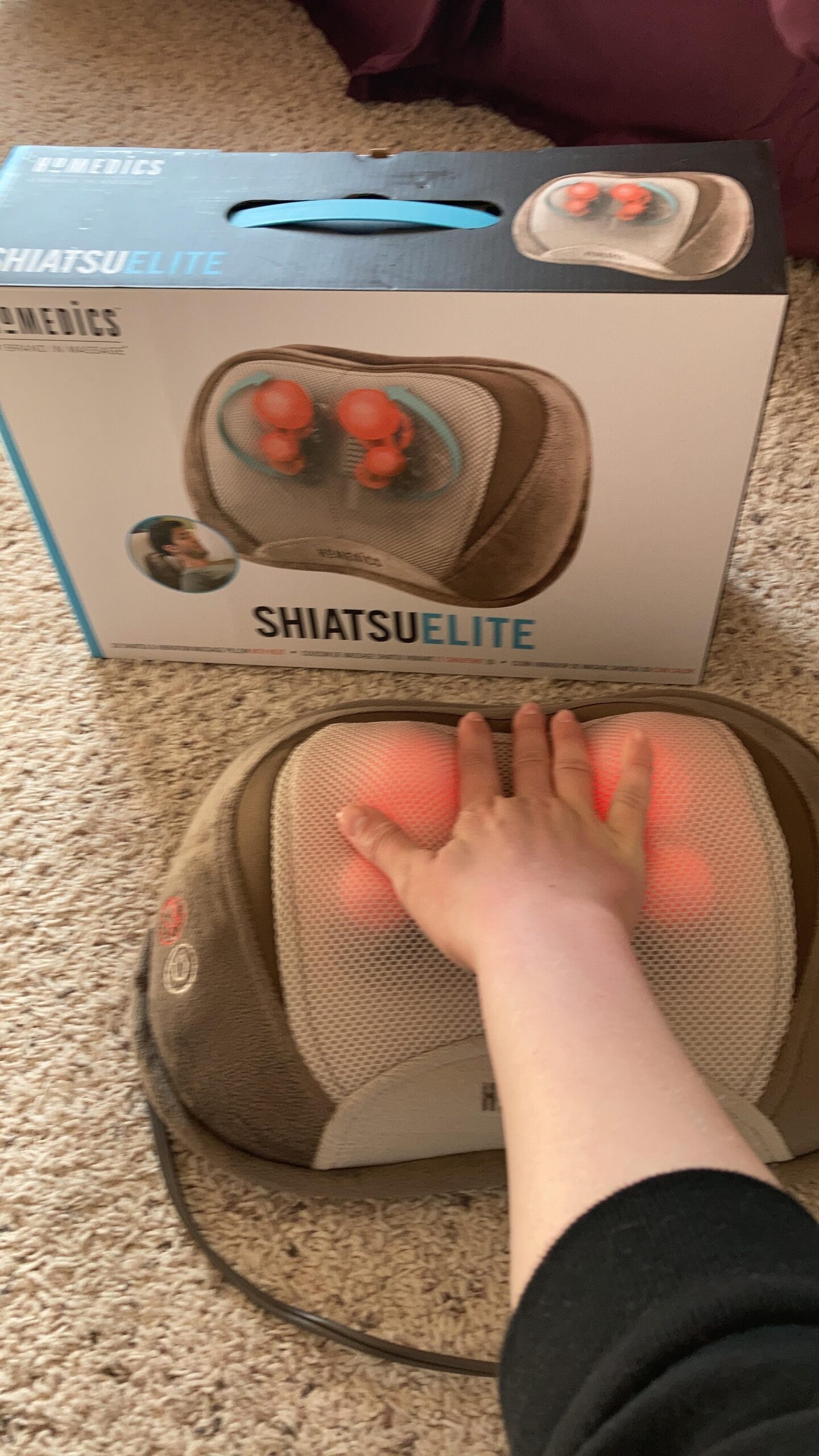 Homedics Shiatsu Back Massager with Heat, 3D Deep Tissue Massage Pillow for Neck & Shoulders, Electric Kneading Lumbar Massager Cushion for Upper & Lower Back Pain Relief customer photo 2