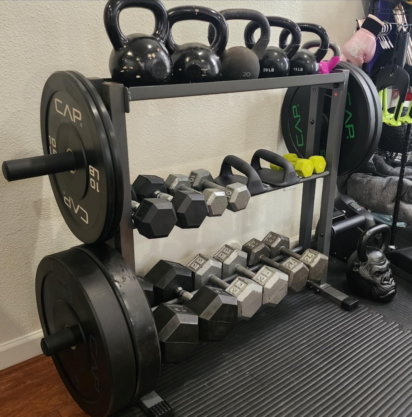 Marcy Weight Storage Organizer Racks for Dumbbells, Kettlebells, Weight Plates customer photo 2