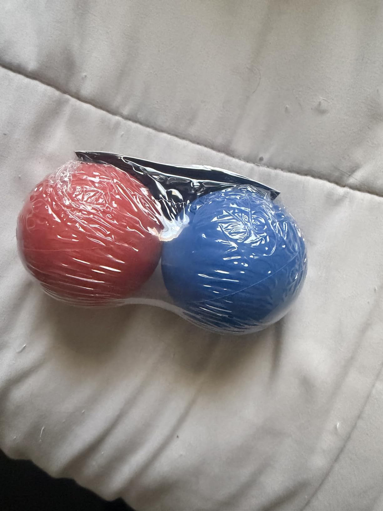 Kieba Massage Lacrosse Balls for Myofascial Release, Trigger Point Therapy, Muscle Knots, and Yoga Therapy. Set of 2 Firm Balls (Blue and Red) customer photo 1