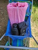 Rio Beach Wonder Wheeler Deluxe Utility, Lawn, and Beach Foldable Cart, Blue Print customer photo 2