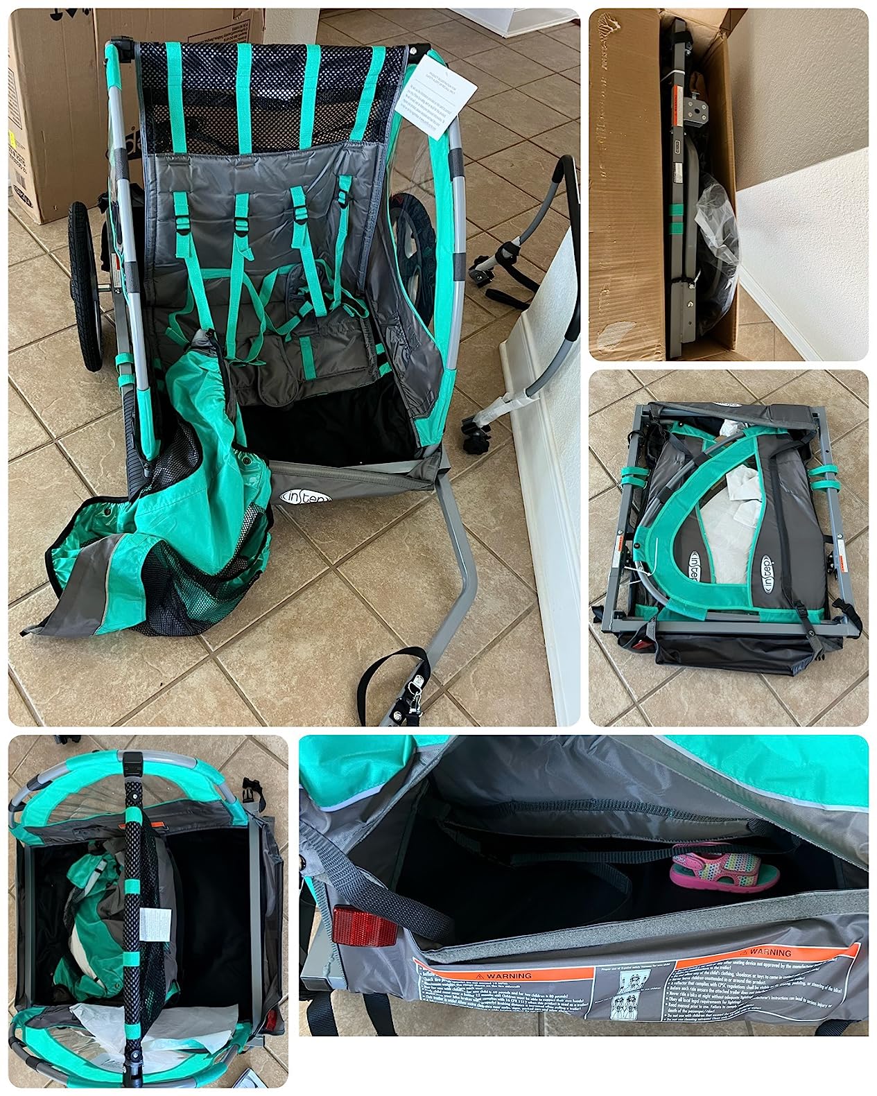 Instep Quick-N-EZ Double Tow Behind Bike Trailer for Toddlers, Kids, Converts to Stroller, Jogger, 2-in-1 Canopy, Universal Bicycle Coupler, Folding Frame, Multiple Colors customer photo 1