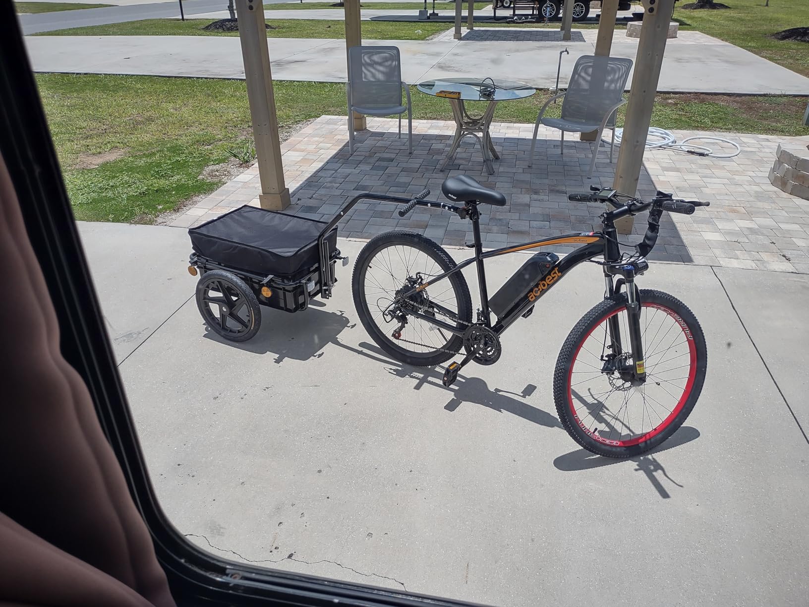 Aosom Bicycle Cargo Trailer with Removable Box and Waterproof Cover, Bike Wagon Trailer with Two 16in Wheels customer photo 1