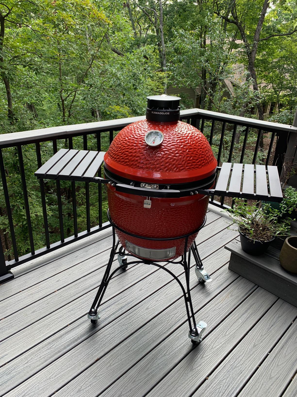 Kamado Joe Classic Joe Series II 18-inch Ceramic Charcoal Grill and Smoker with Cart, Side Shelves, Stainless Steel Grates and 250 Cooking Square Inches customer photo 2