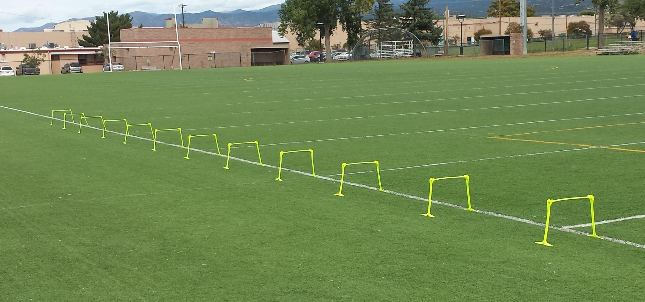 QUICKPLAY PRO Quick-Click Adjustable Speed Hurdles, Set of 6 | 3 Heights in One (6
