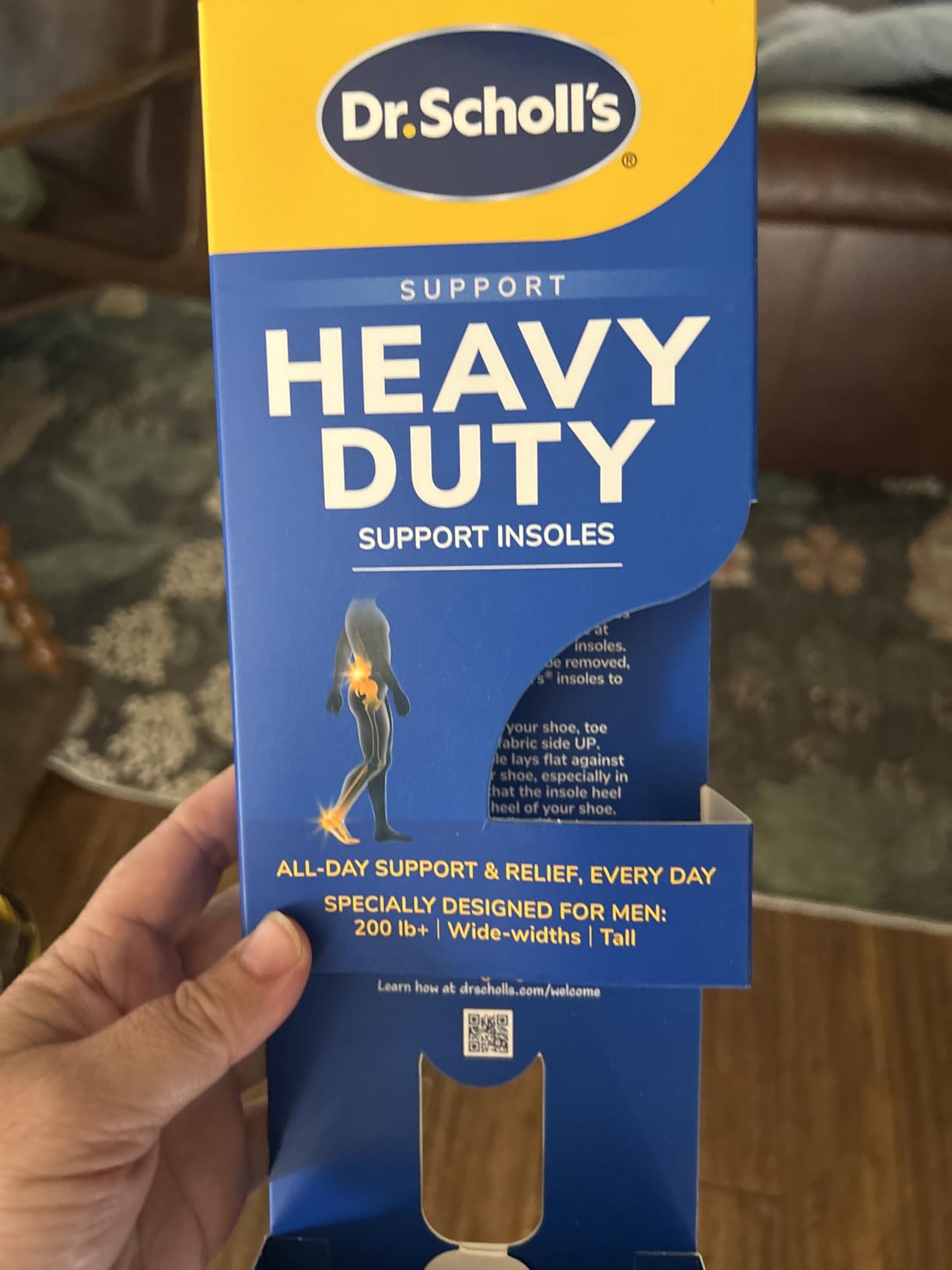 Dr. Scholl's Heavy Duty Support Insole Orthotics, Big & Tall, 200lbs+, Wide Feet, Shock Absorbing, Arch Support customer photo 1