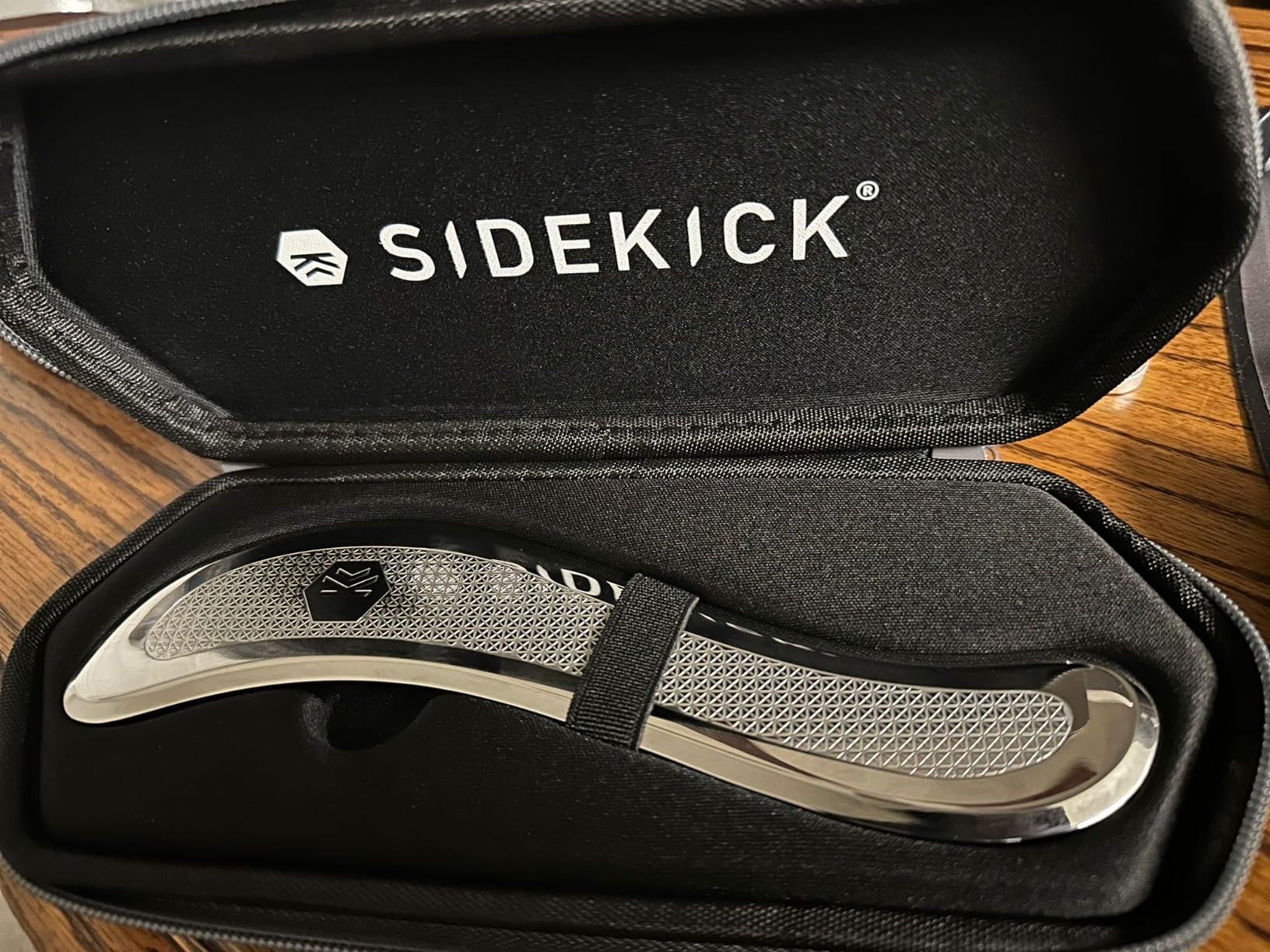 SIDEKICK Echo Muscle Scraper - Steel Gua Sha Tool - w/Patented Anti-Fatigue Grip - Full Kit Included - Designed for IASTM to Relieve Neck, Shoulder, Back and Muscle Pain (Stainless Steel) customer photo 1