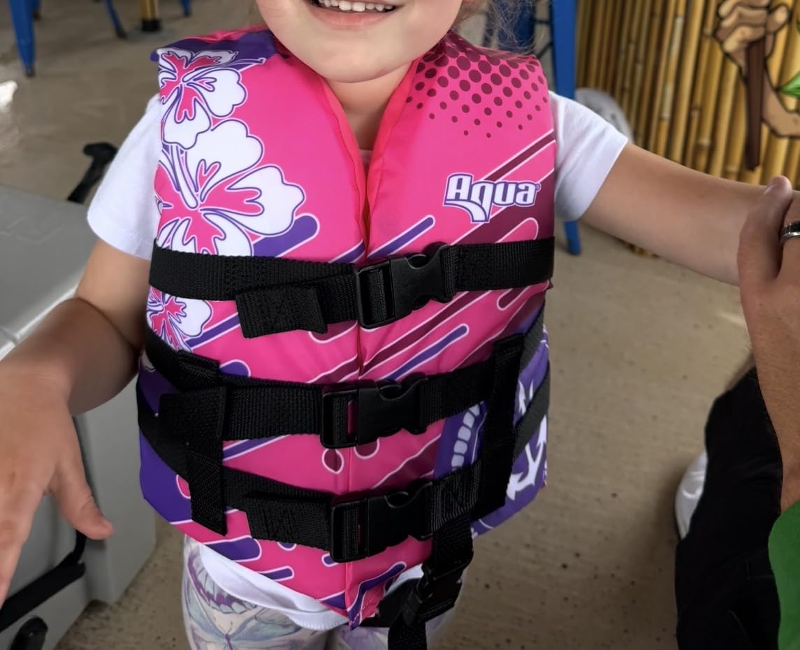 Aqua Oceans 7 Life Jacket for Kids - US Coast Guard Approved Life Vest for Infant, Child & Youth Boys and Girls, Open-Side PFD for Boating, Swimming & Water Sports customer photo 1