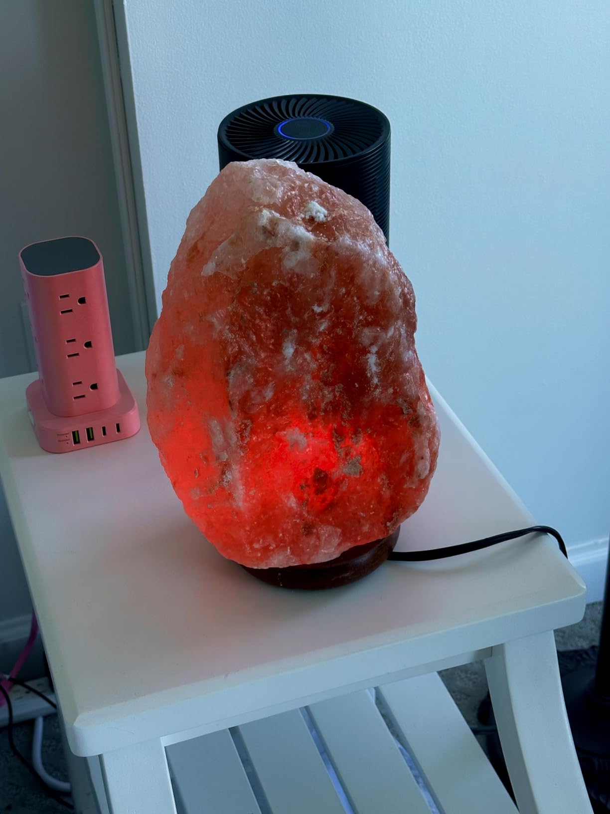 The Body Source Himalayan Salt Lamp 10-12 Inches (11-15lb) | Includes Dimmer Switch | Natural Salt Rock Lamp with Handcrafted Wooden Base & Night Light (Bulb Replacement) customer photo 1