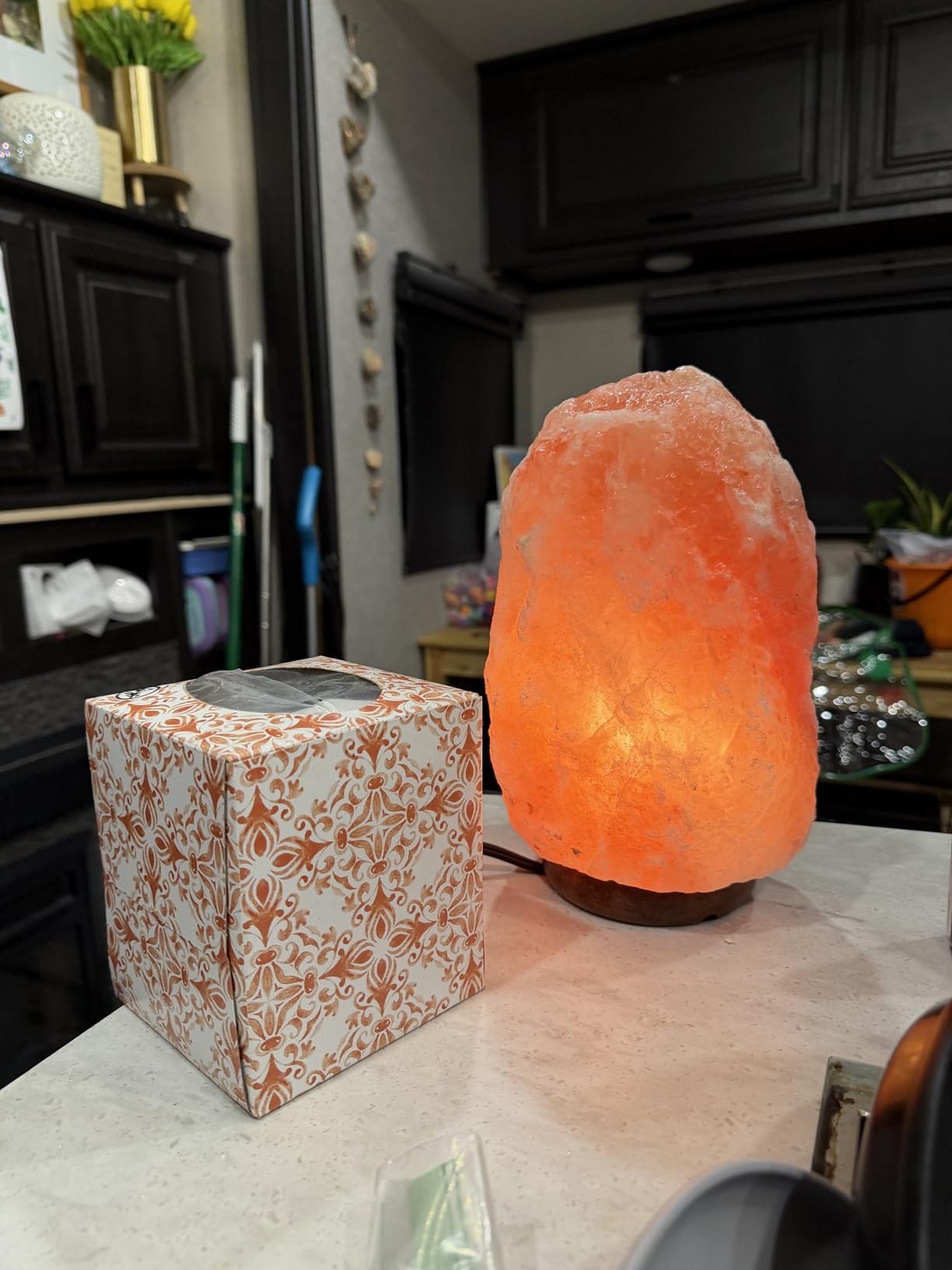 The Body Source Himalayan Salt Lamp 10-12 Inches (11-15lb) | Includes Dimmer Switch | Natural Salt Rock Lamp with Handcrafted Wooden Base & Night Light (Bulb Replacement) customer photo 2