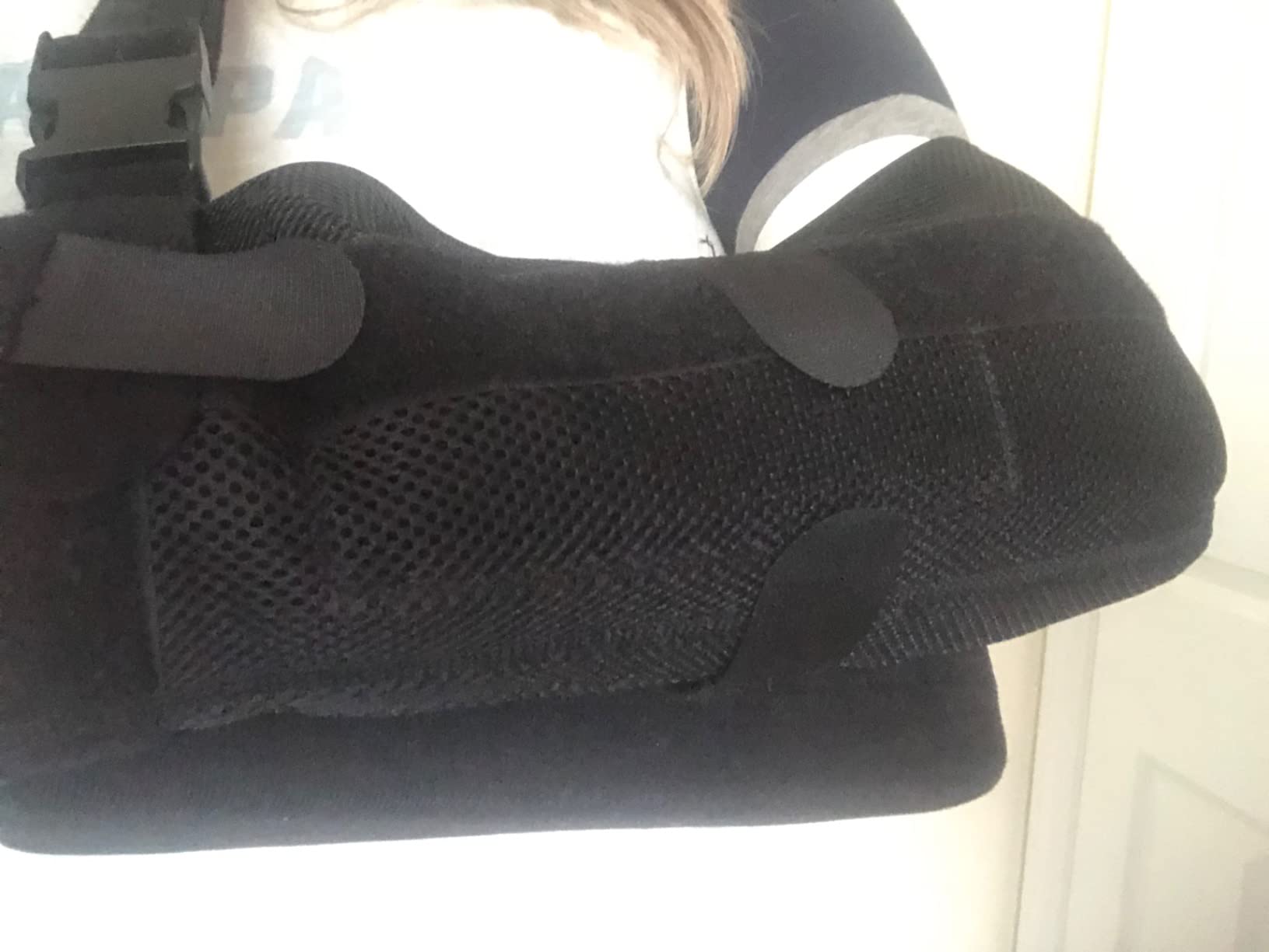 Vive Shoulder Abduction Sling - Immobilizer for Injury Support - Pain Relief Arm Pillow for Rotator Cuff, Sublexion, Surgery, Dislocated, Broken Arm - Brace Includes Pocket Strap, Stress Ball, Wedge customer photo 2