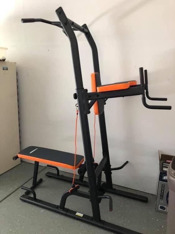 HARISON Multifunction Power Tower with Bench, Heavy Duty Pull Up Bar Dip Station for Home Gym Workout Strength Training Fitness Equipment customer photo 2