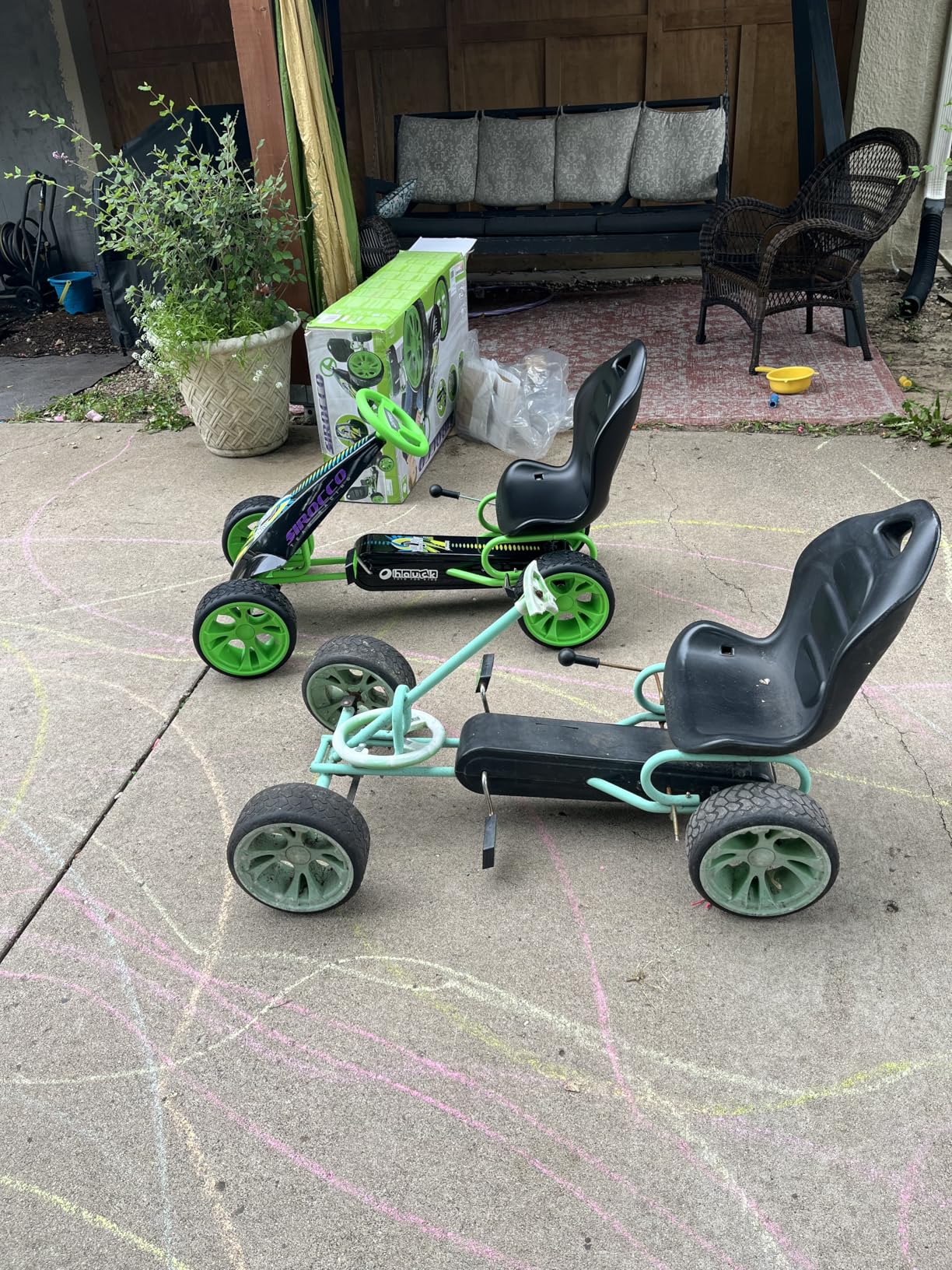 Hauck Sirocco - Racing Go Kart | Pedal Car | Low profile rubber tires | Pedal power auto-clutch free-ride | Adjustable seat - Green customer photo 2
