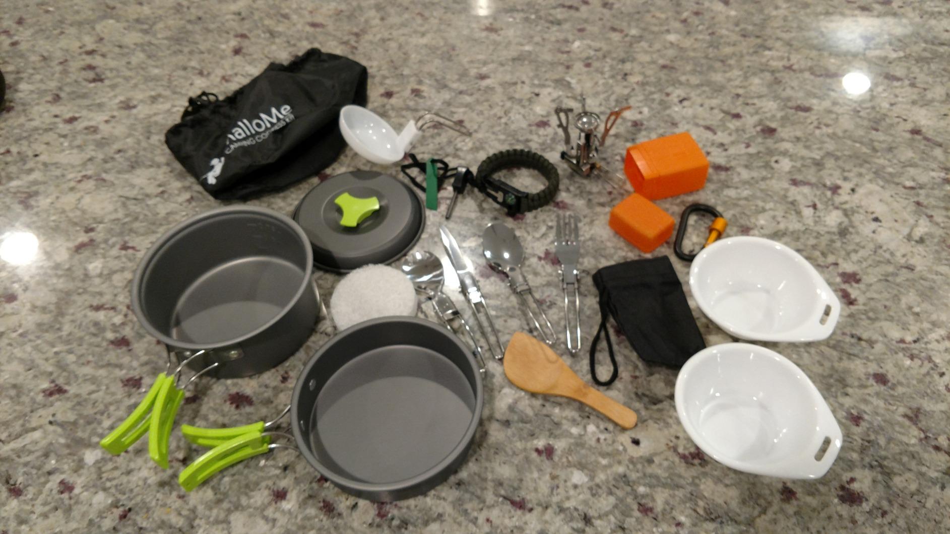 MalloMe Camping Cookware 18pc Mess Kit w/Backpacking Stove - Camping Cooking Set for Backpacking Gear - Camping Pots and Pans Set w/Camping Pot Pan Stove Utensils Camp Kitchen Equipment Accessories customer photo 2