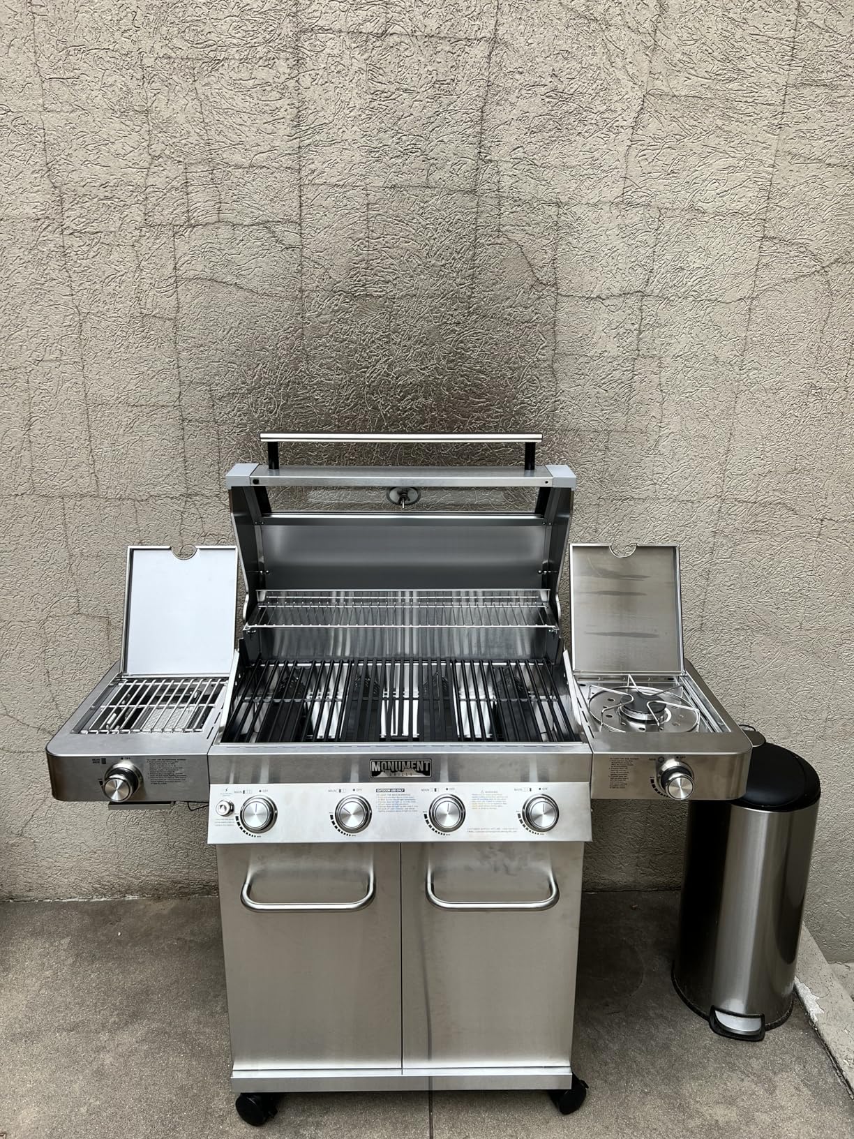 Monument Grills Larger 4+2 Burner Propane Gas Grills Stainless Steel Cabinet Style with Clearview Lid, Infrared Side Sear Burners & Side Burners customer photo 1