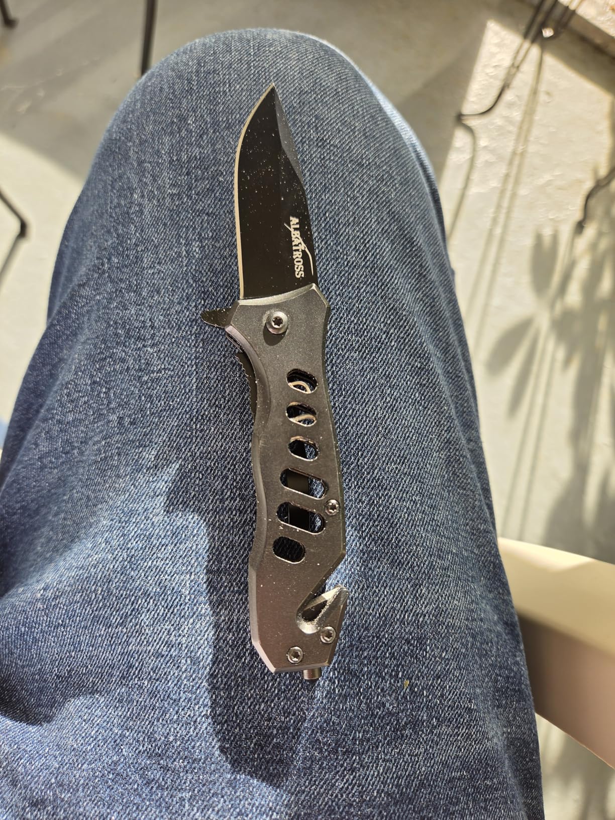 ALBATROSS EDC Cool Sharp Tactical Folding Pocket Knife, SpeedSafe Spring Assisted Opening Knifes with Liner Lock, Pocketclip, Glass Breaker, Seatbelt Cutter customer photo 2