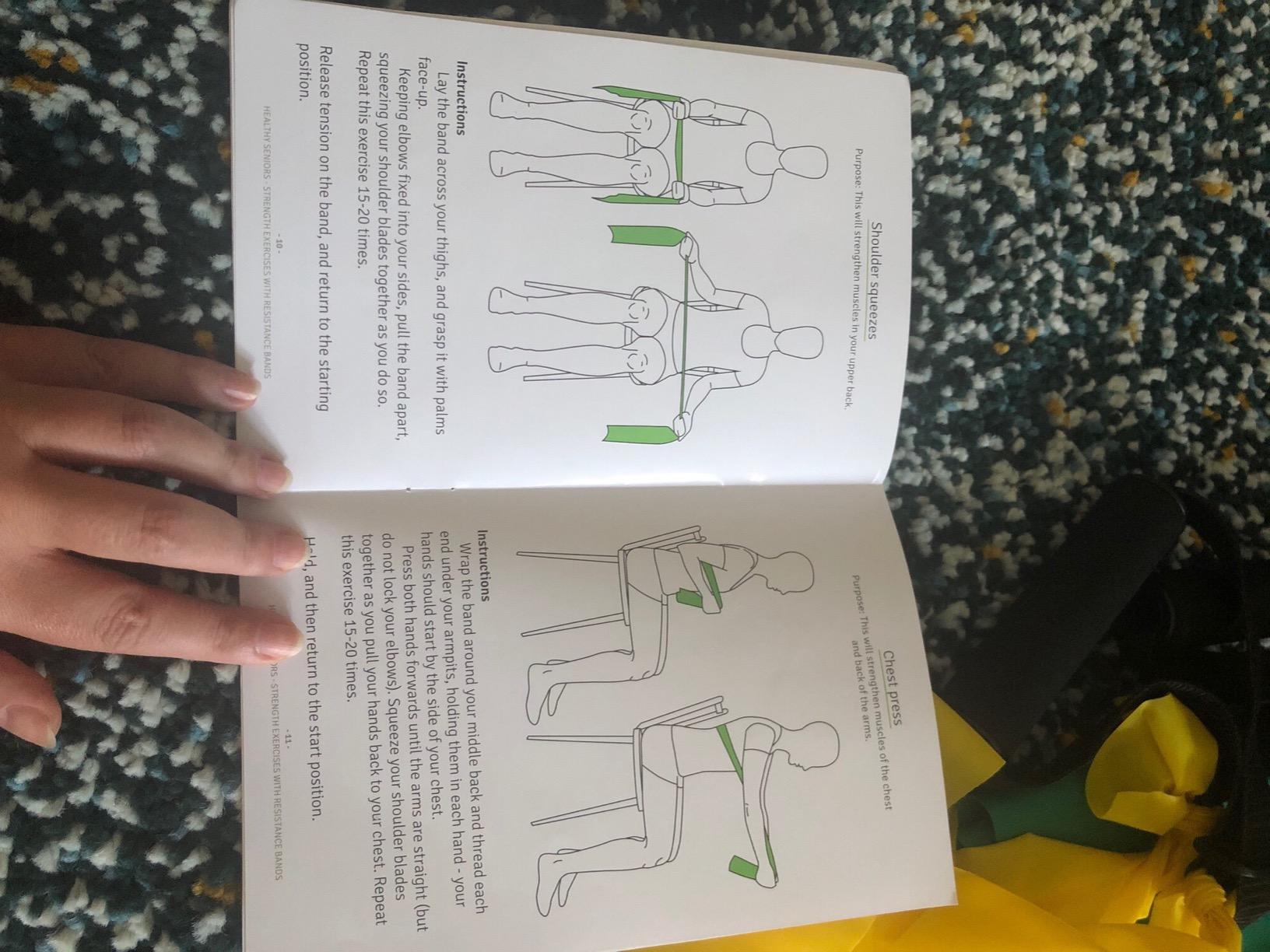 Healthy Seniors Chair Exercise Program with Two Resistance Bands, Handles and Printed Exercise Guide. Suitable for Rehab or Physical Therapy. customer photo 2