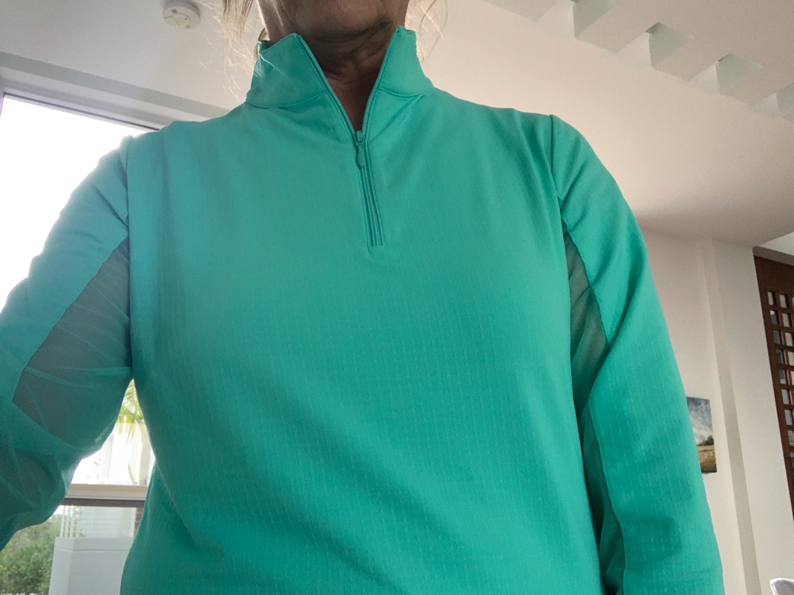 Athleisure Wear Sun Protective UPF 50+ Icefil Cooling-Solid Long Sleeve Mock Neck Top customer photo 1