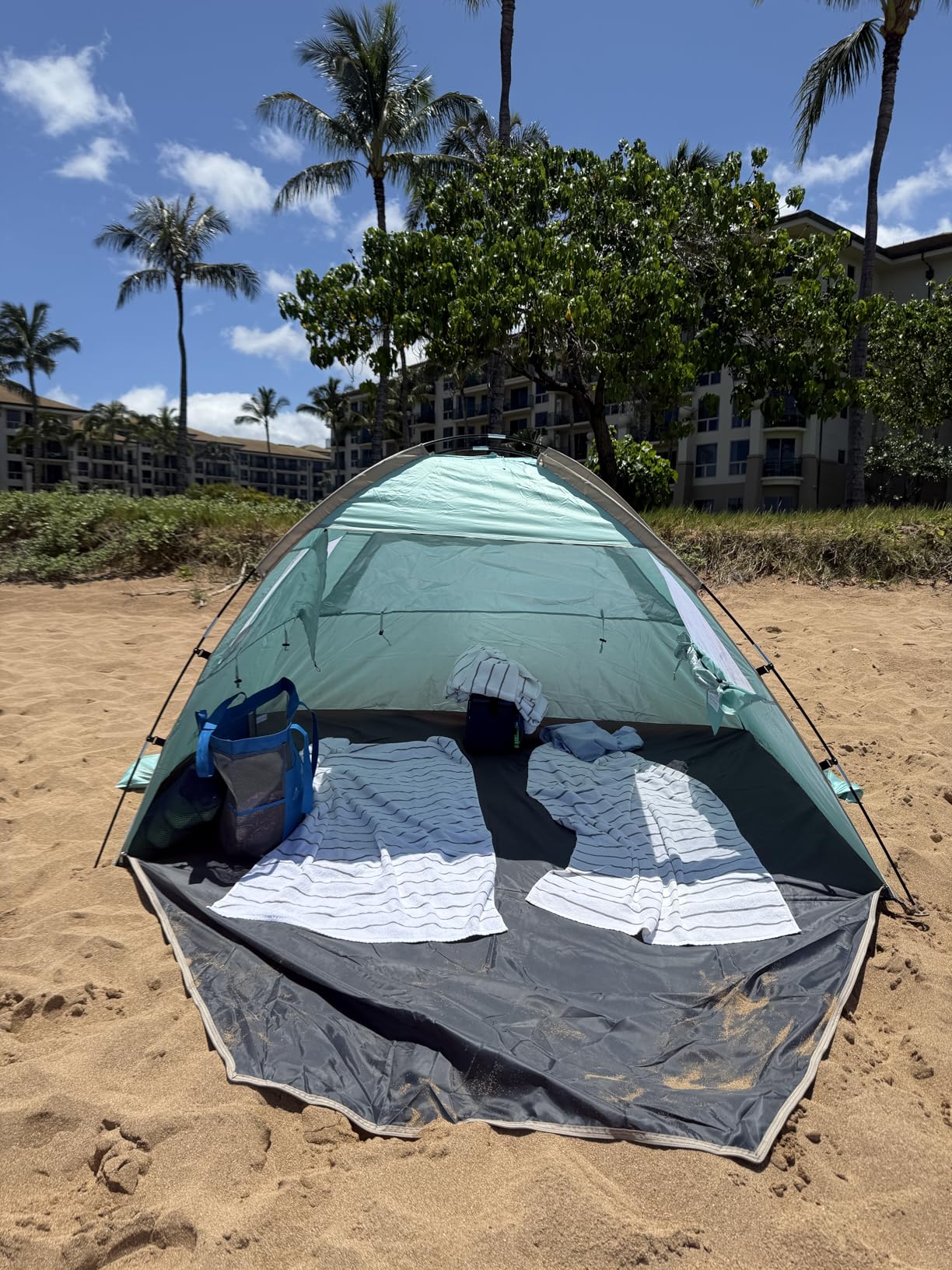 Gorich Beach Tent Sun Shelter for 3/4/6/8/10 Person with UPF 50+ UV Protection, Lightweight & Easy Setup Beach Shade Canopy, Portable Beach Shade Tent Beach Cabana customer photo 2