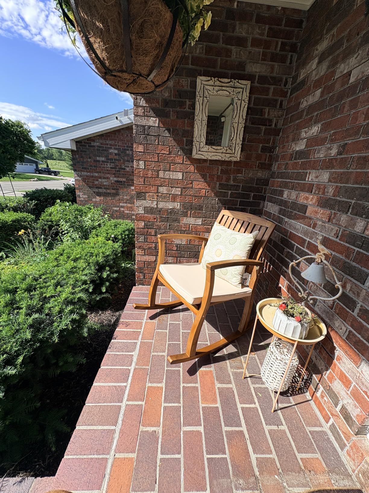Christopher Knight Home Selma Acacia Rocking Chair with Cushion, Teak Finish customer photo 2