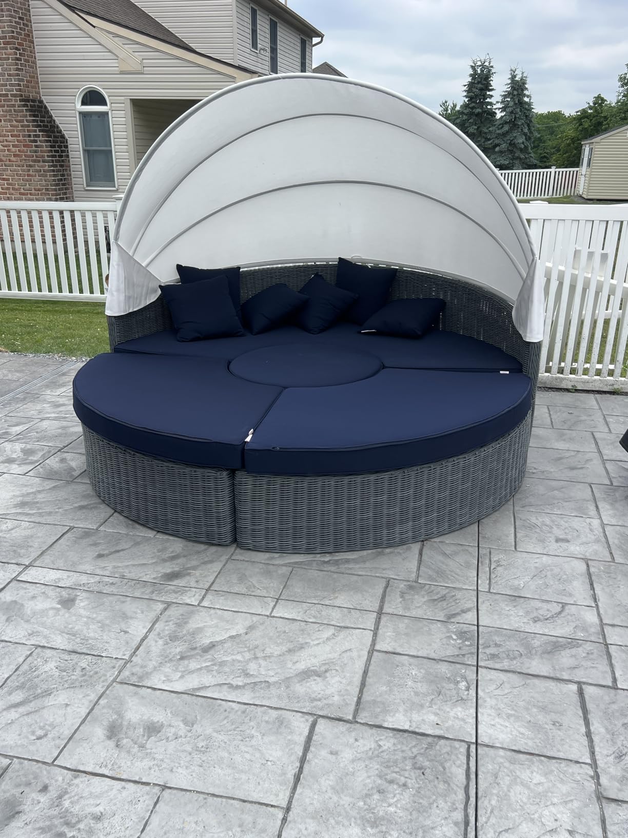 Modway Summon Outdoor Patio Daybed with Canopy and Sunbrella Cushions in Canvas Gray customer photo 1