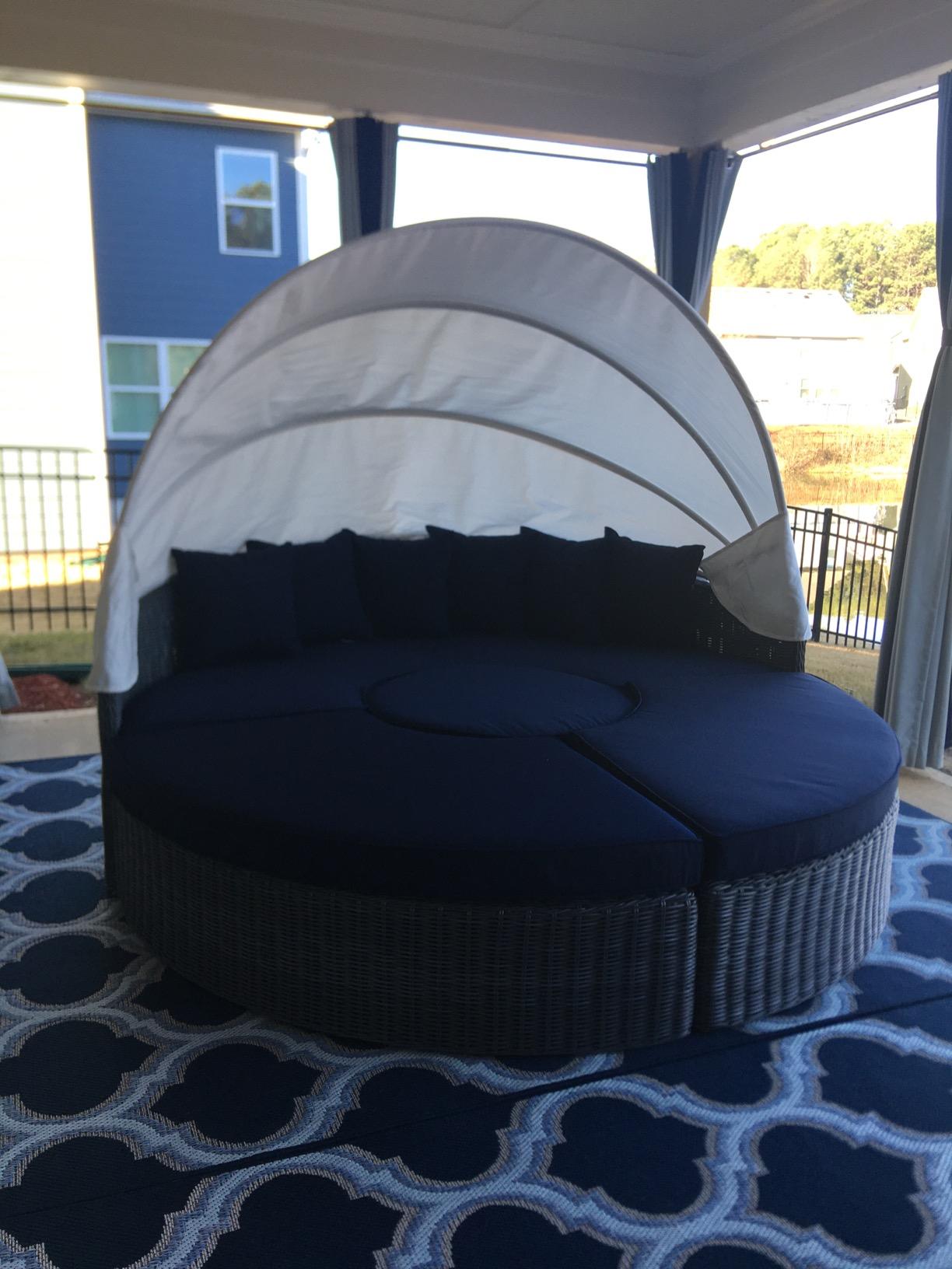 Modway Summon Outdoor Patio Daybed with Canopy and Sunbrella Cushions in Canvas Gray customer photo 2