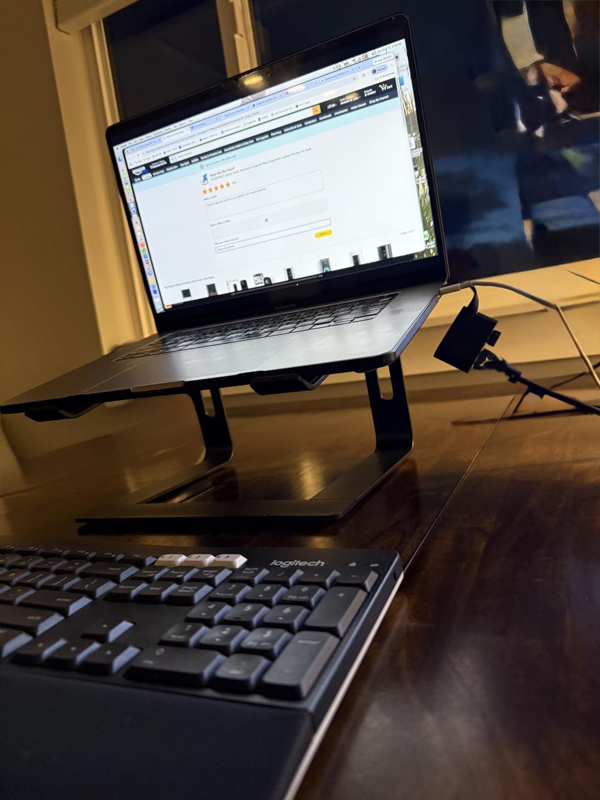 SOUNDANCE Laptop Stand, Aluminum Computer Riser, Ergonomic Laptops Elevator for Desk, Metal Holder Compatible with 10 to 15.6 Inches Notebook Computer, Silver customer photo 2