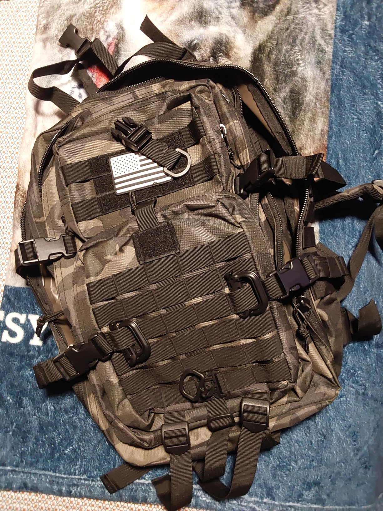 Hannibal Tactical MOLLE Assault Pack, Tactical Backpack Military Army Camping Rucksack, 3-Day Pack Trip w/USA Flag Patch, D-Rings, Coyote customer photo 1