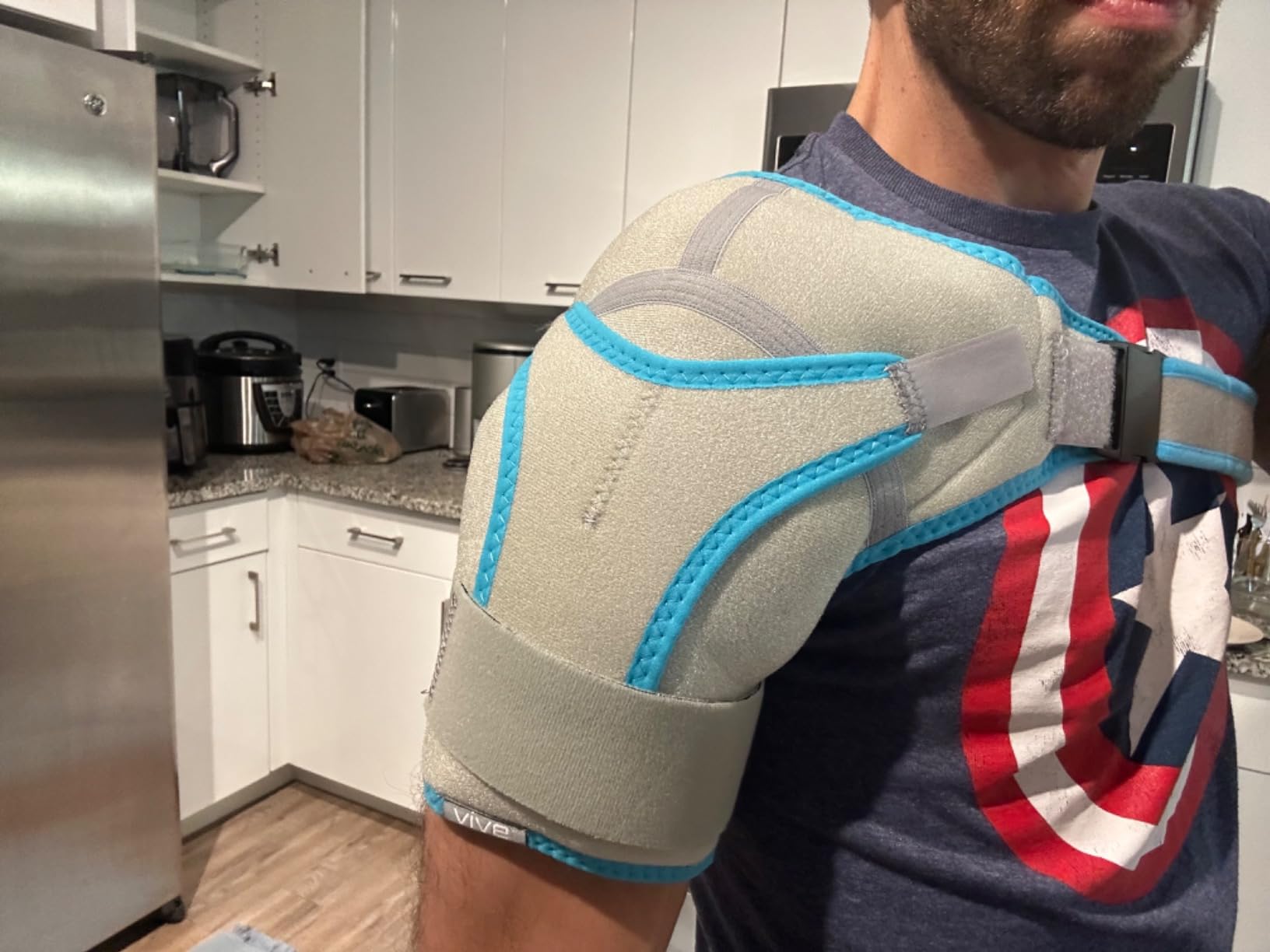Arctic Flex Shoulder Ice Pack Brace - Cold Reusable Cool Gel Wrap, Hot Therapy - Immobilizer Compression Stability Support for Tendonitis, Dislocated Joint, Left and Right Rotator Cuff Arm Pain Relief customer photo 1