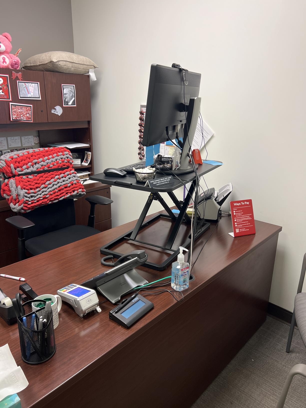 VIVO Black 29 inch Single Top Standing Desk Converter, DESK-V000U | Economy, Height Adjustable, Sit Stand Tabletop Monitor and Laptop Riser Workstation, Holds 22 lbs, No Assembly Required customer photo 1