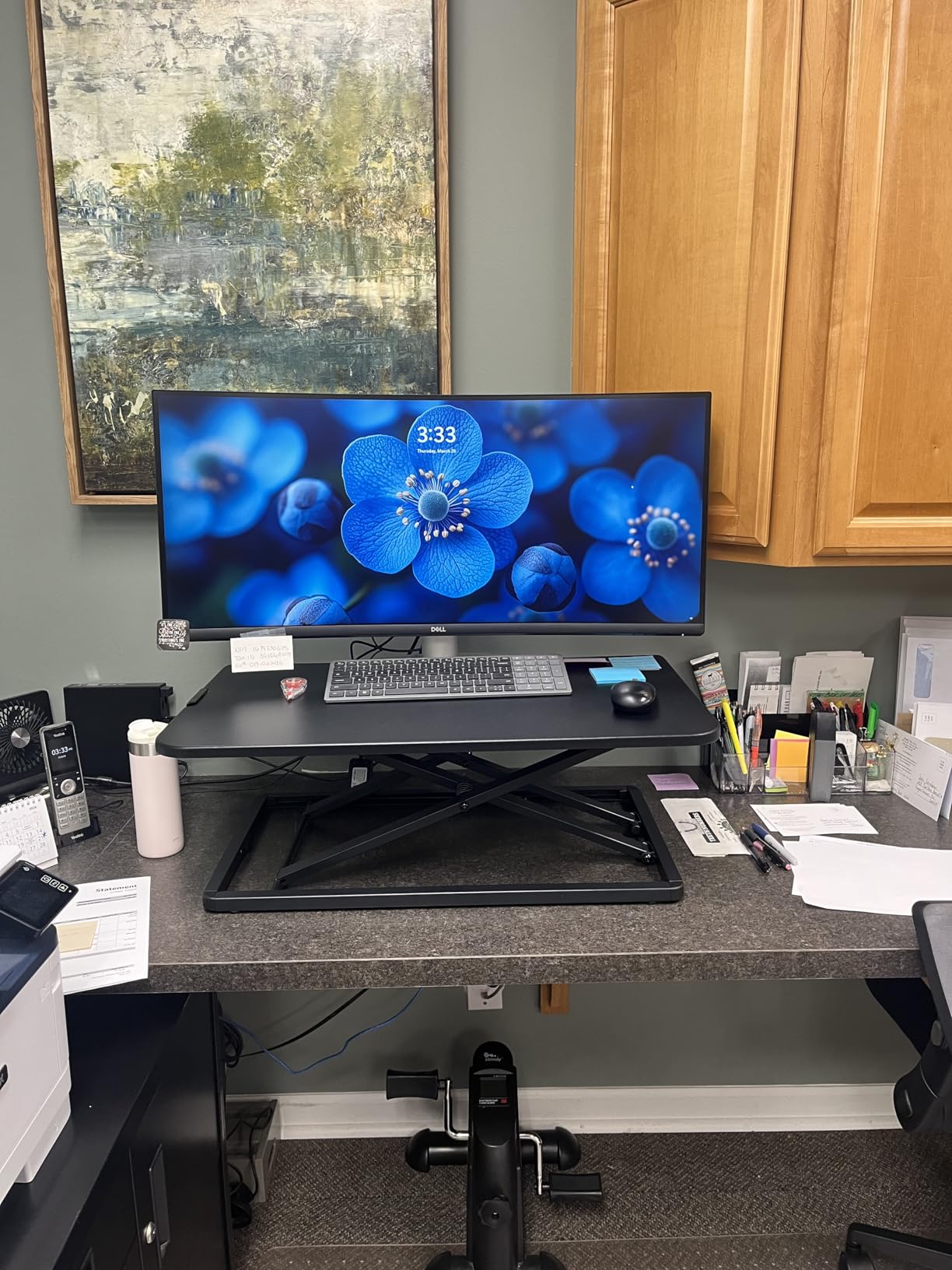 VIVO Black 29 inch Single Top Standing Desk Converter, DESK-V000U | Economy, Height Adjustable, Sit Stand Tabletop Monitor and Laptop Riser Workstation, Holds 22 lbs, No Assembly Required customer photo 2
