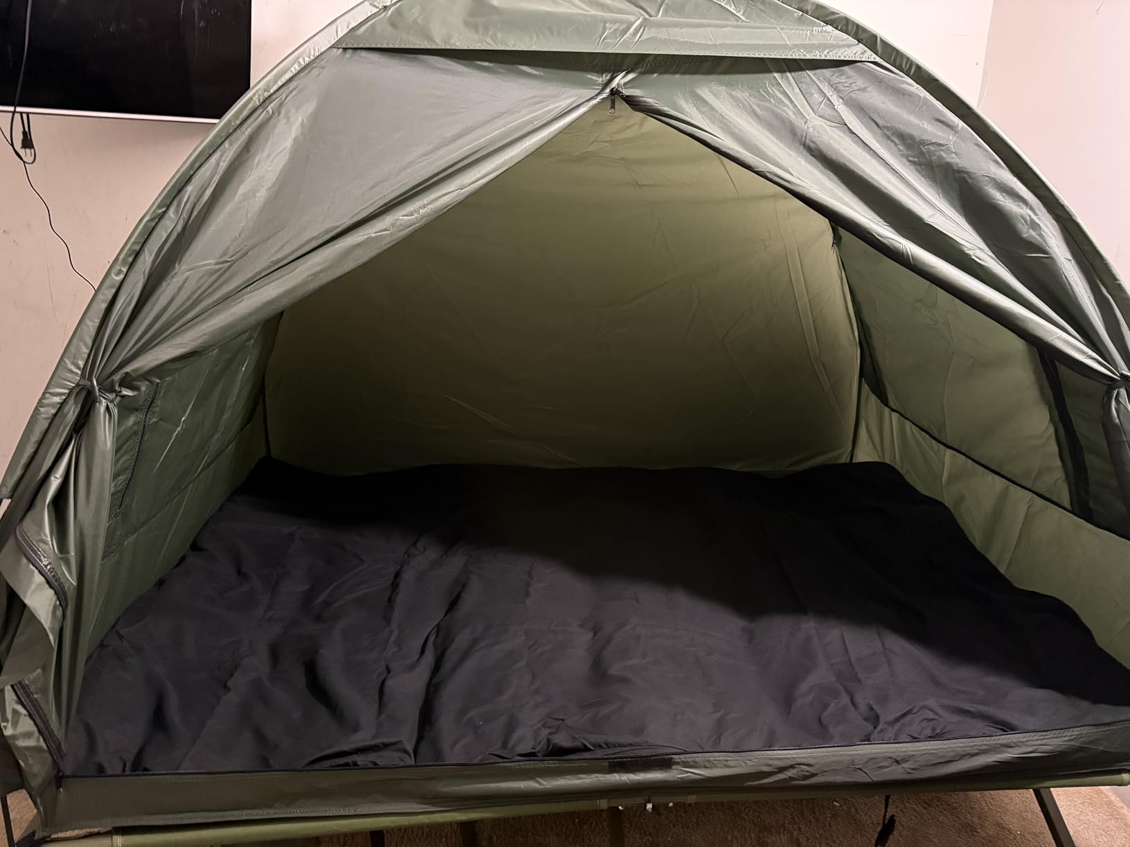 Outsunny 2 Person Cot Tent, 4-in-1 Elevated Tent Camping Bed Combo with Air Mattress, Bed Cover, Foot Pump, Folding Off Ground Camp Cot for Hiking, Backpacking customer photo 2