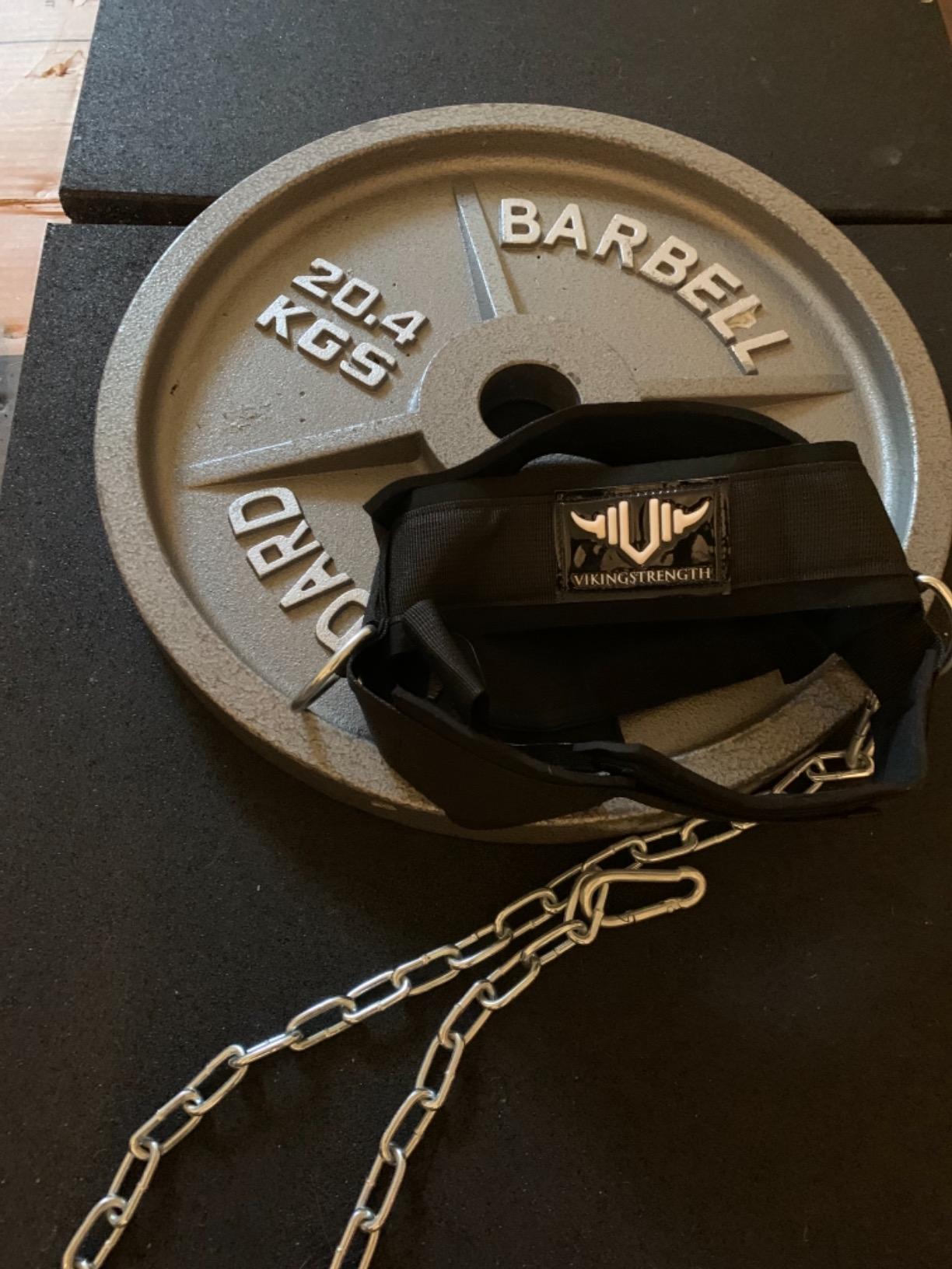 Vikingstrength Neck Harness Padded Strength Trainer - Premium Quality for Neck Curls and Training. Head Exerciser for Sports and Fitness, D ring + V-Strength Workout App customer photo 1