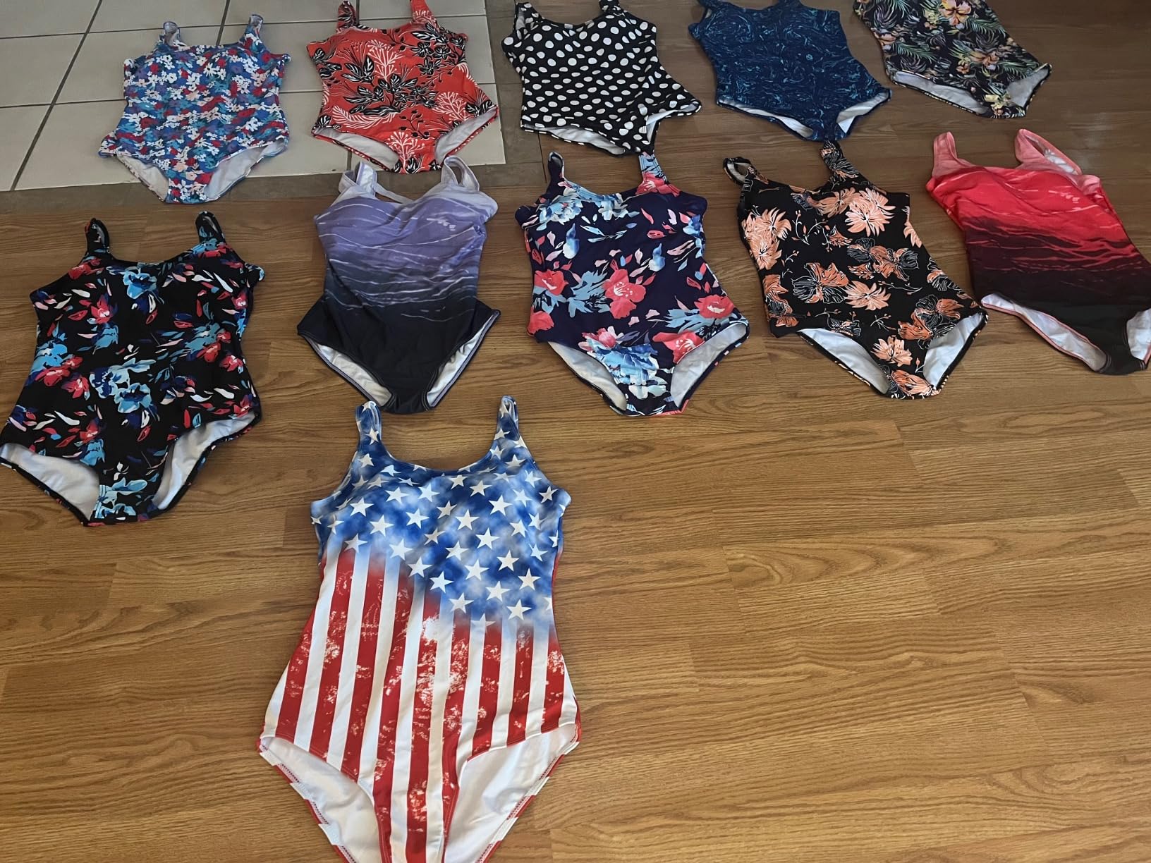 American Trends Athletic One Piece Swimsuits for Women Modest Bathing Suits Criss Cross Back Water Aerobics Swimwear customer photo 1