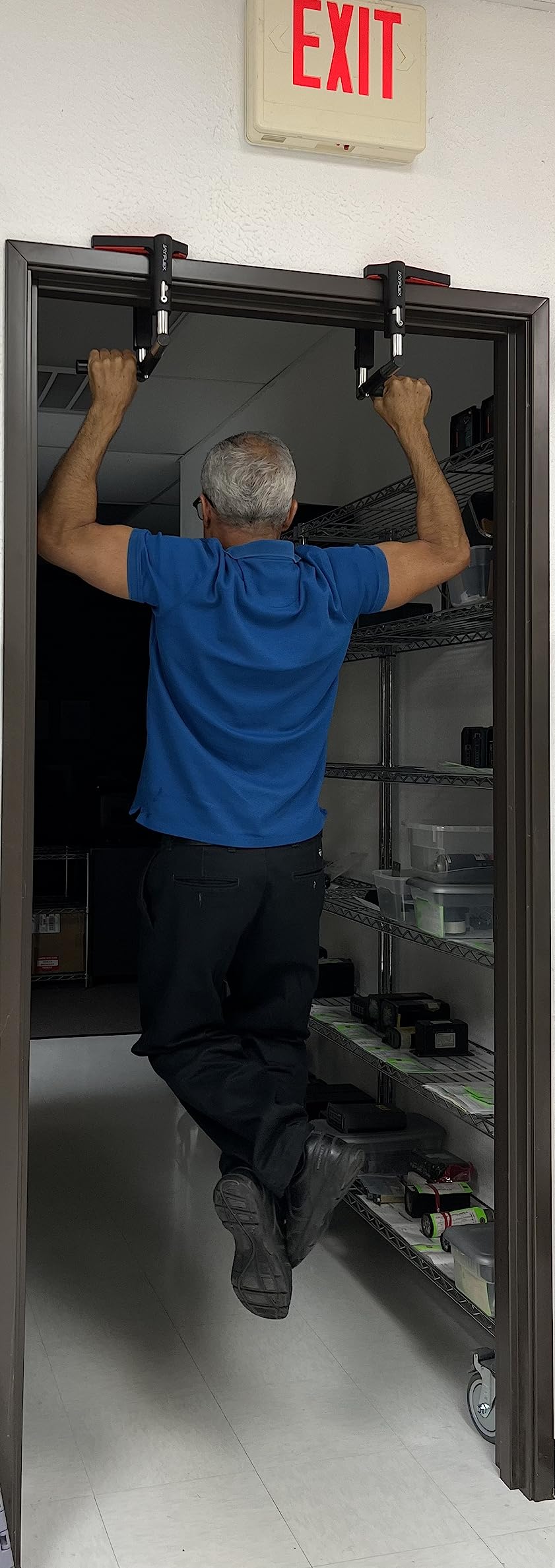 Jayflex CrossGrips Compact Pull Up Bar - Pull Up Bar Door Frame for Work from Home Fitness - Adjustable Door Frame Pullup Bar Handles - 250 lbs Capacity customer photo 1