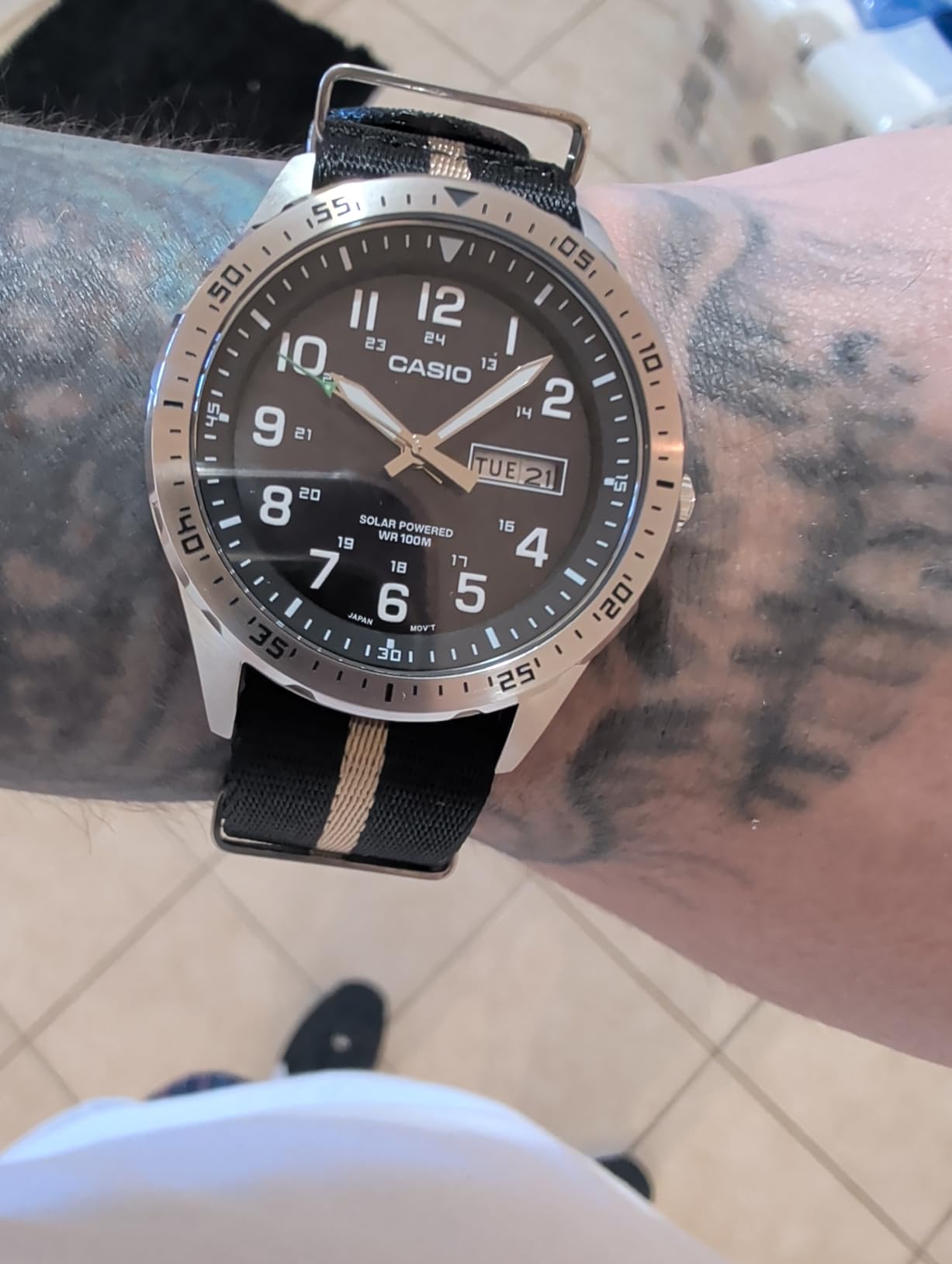 Casio MTPS120L Series Unisex Analog Watch | 100M WR | Stainless Steel Case | Military Styling | Solar Powered customer photo 1