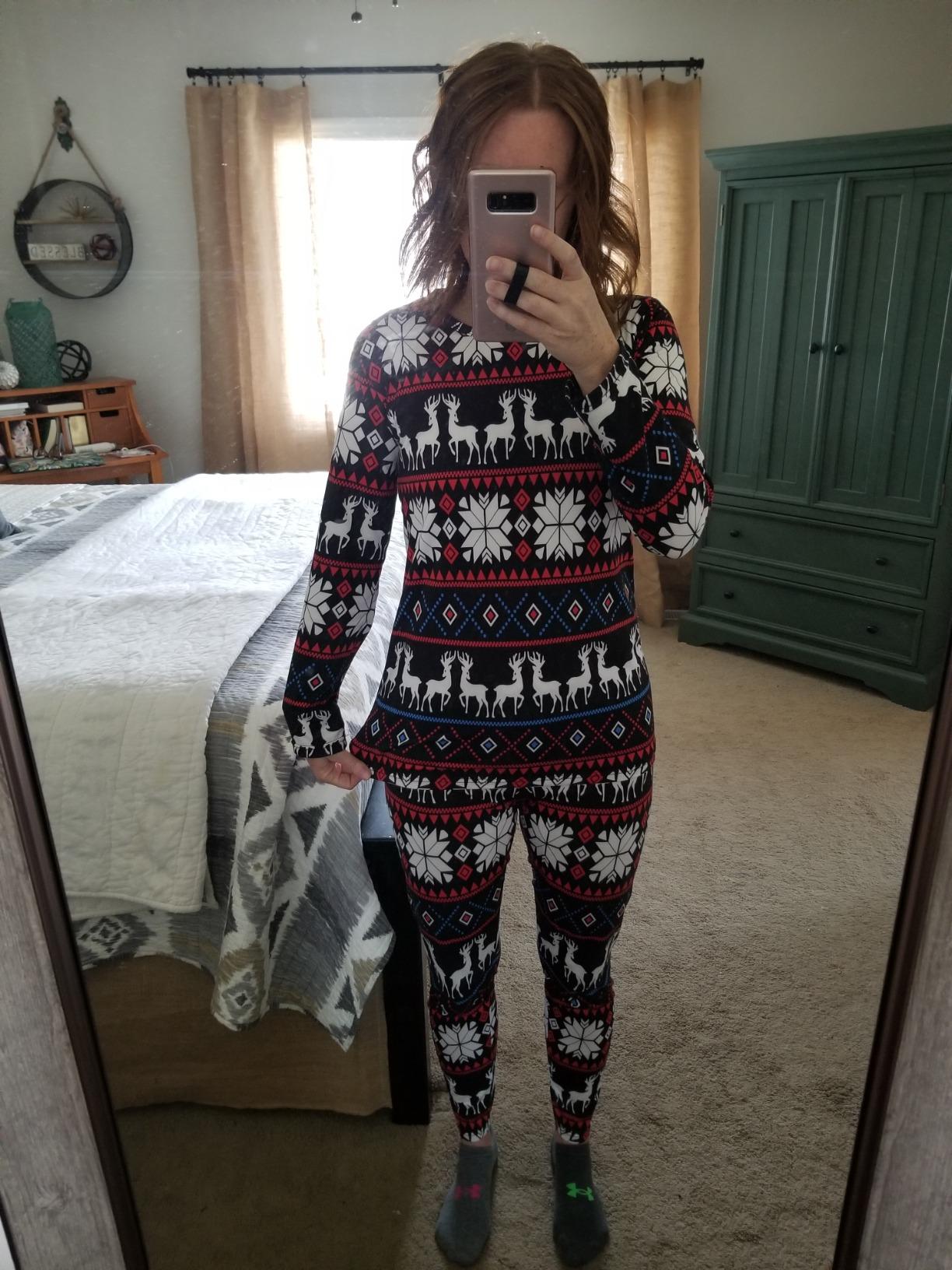 Thermal Underwear for Women Fleece Lined Long Johns Base Layer Thermals Top and Bottom Set Cold Weather customer photo 2