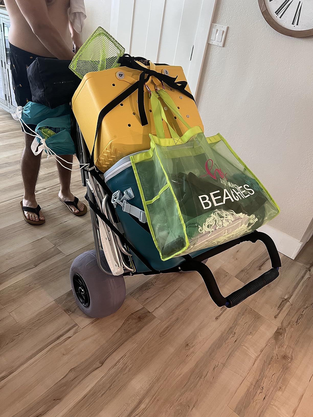 My Beach Cart The Original Patented NO Rust Aluminum Foldable Beach Cart 13 INCH Big Wheels Balloon Tires for Sand Heavy Duty customer photo 1