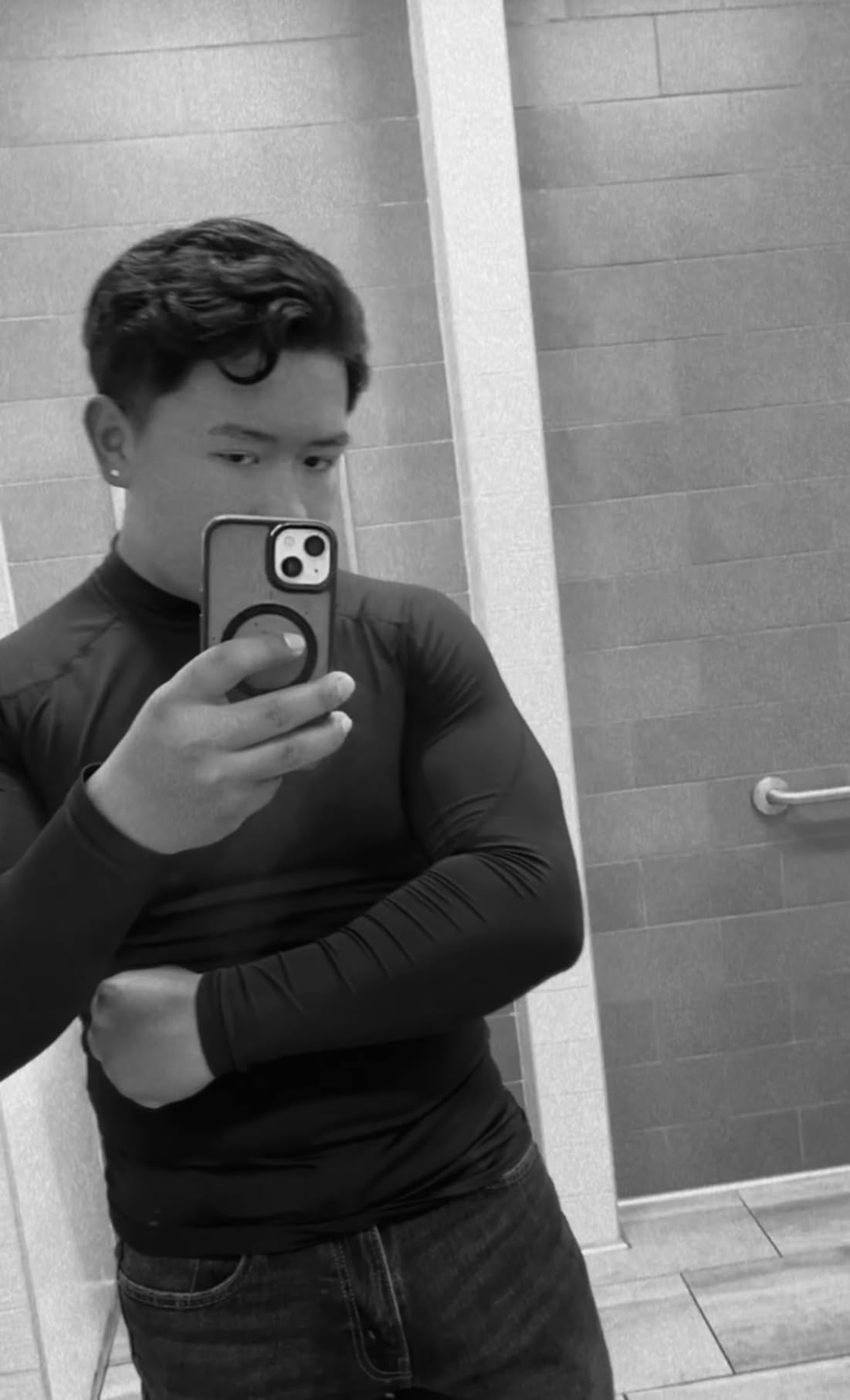 Men's Compression Shirts Dry Fit Long Sleeve Mock Neck Shirts customer photo 2