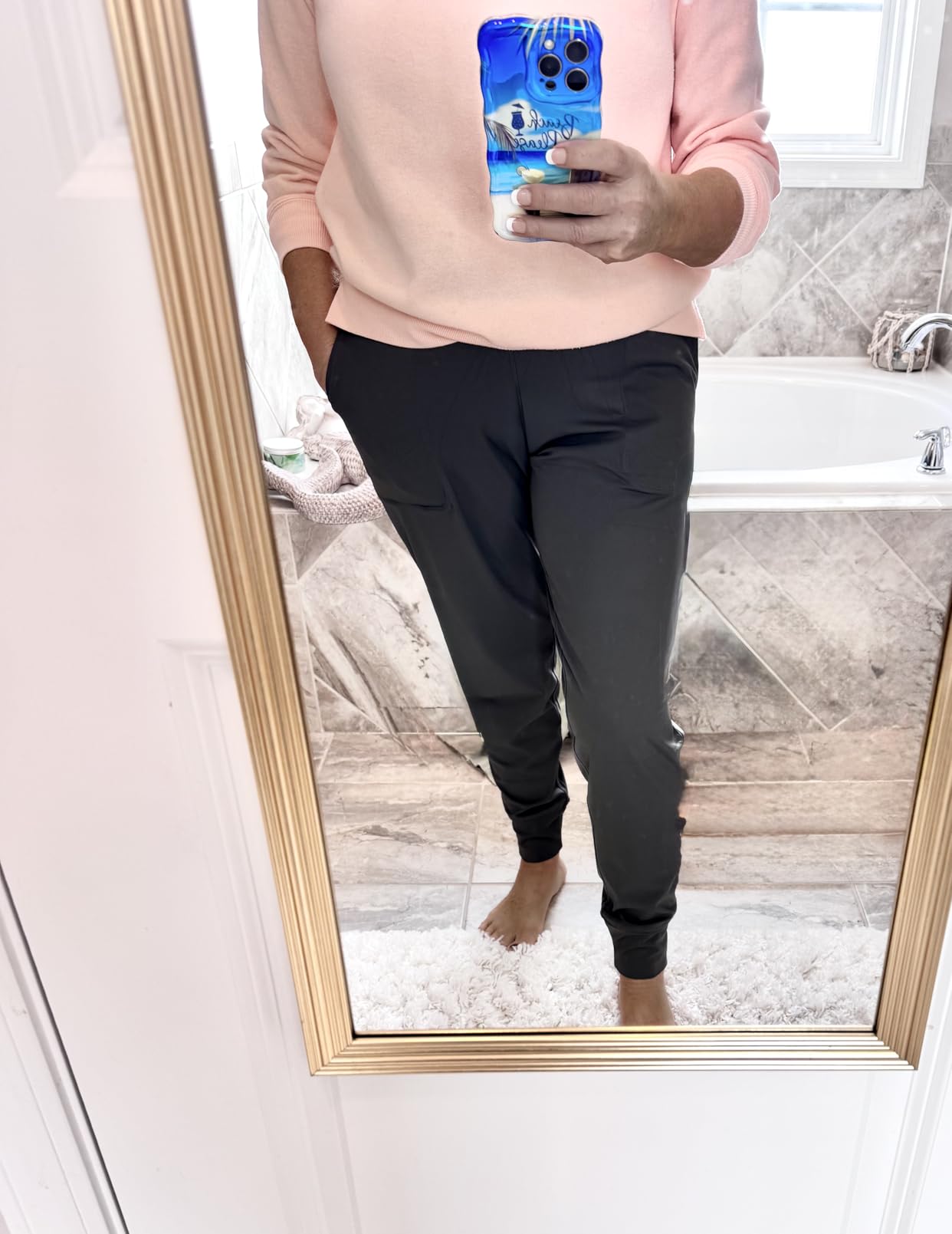 THE GYM PEOPLE Women's Joggers Pants Lightweight Athletic Leggings Tapered Lounge Pants for Workout, Yoga, Running customer photo 1