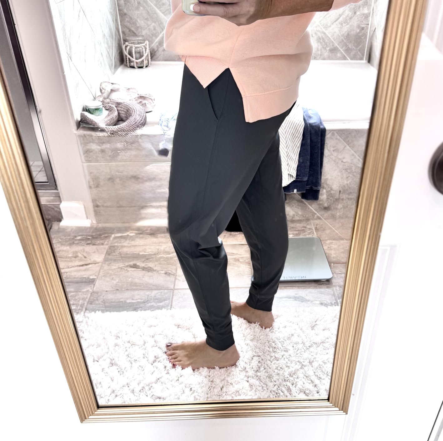 THE GYM PEOPLE Women's Joggers Pants Lightweight Athletic Leggings Tapered Lounge Pants for Workout, Yoga, Running customer photo 2