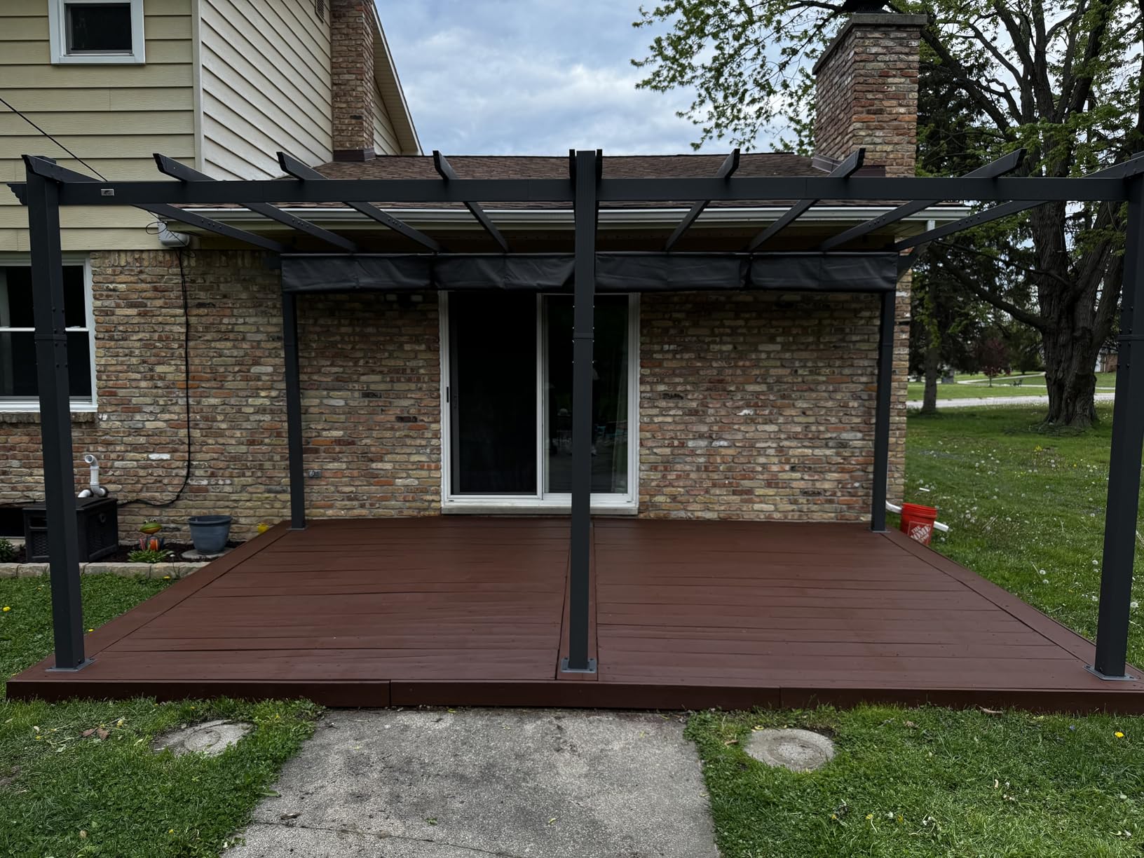 PURPLE LEAF 10' X 10' Outdoor Retractable Pergola with Sun Shade Canopy Patio Metal Shelter for Garden Porch Beach Pavilion Grill Gazebo Modern Yard Grape Trellis Pergola, Beige customer photo 2