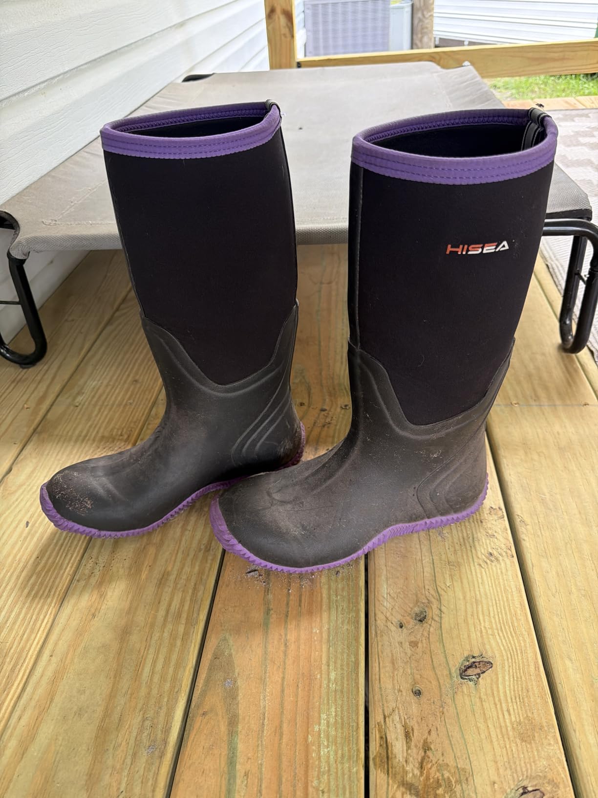 Women's Rain Boots, Knee High Rubber Boots Waterproof Insulated Neoprene Mud Boots, Anti-Slip Outdoor Work Boots for Hunting Gardening Farming Yard Working customer photo 2