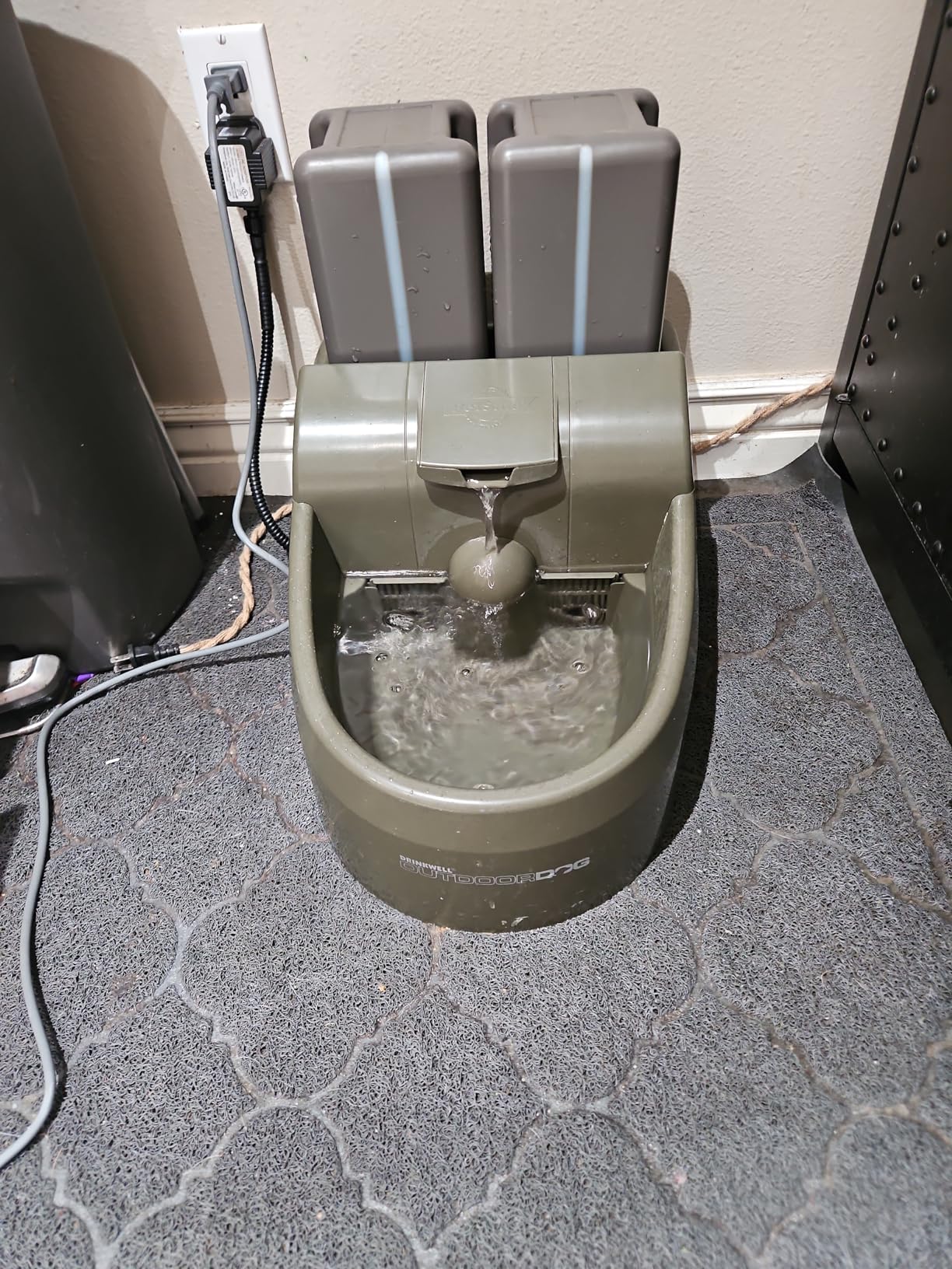 PetSafe Drinkwell Outdoor Dog Water Fountain - 2 Reservoirs - Encourages Hydration - 450 Ounces - Taupe customer photo 1
