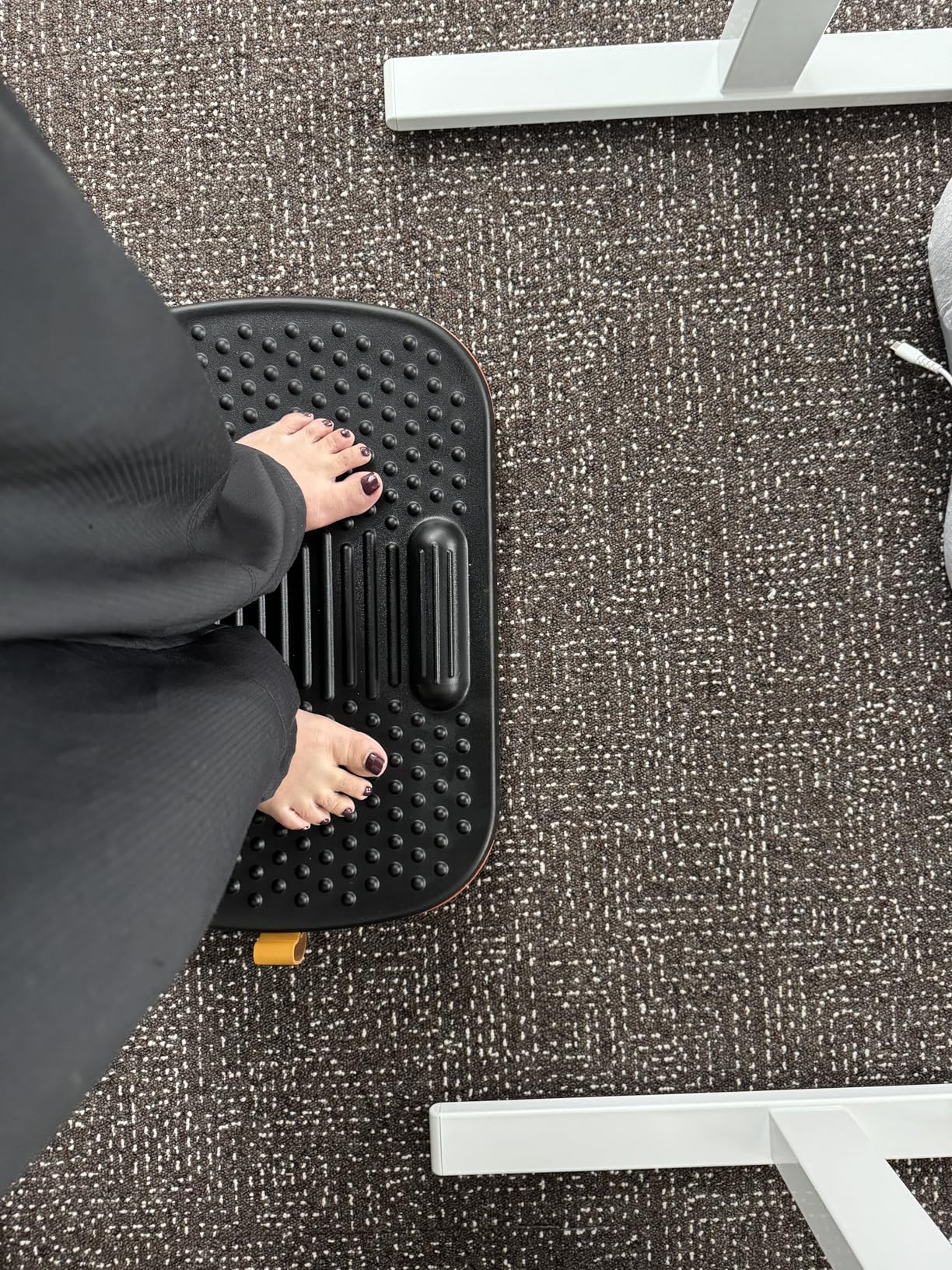 FEZIBO Standing Desk Mat with Anti Fatigue Bar, Wooden Wobble Balance Board with Ergonomic Design Comfort Floor Mat customer photo 2