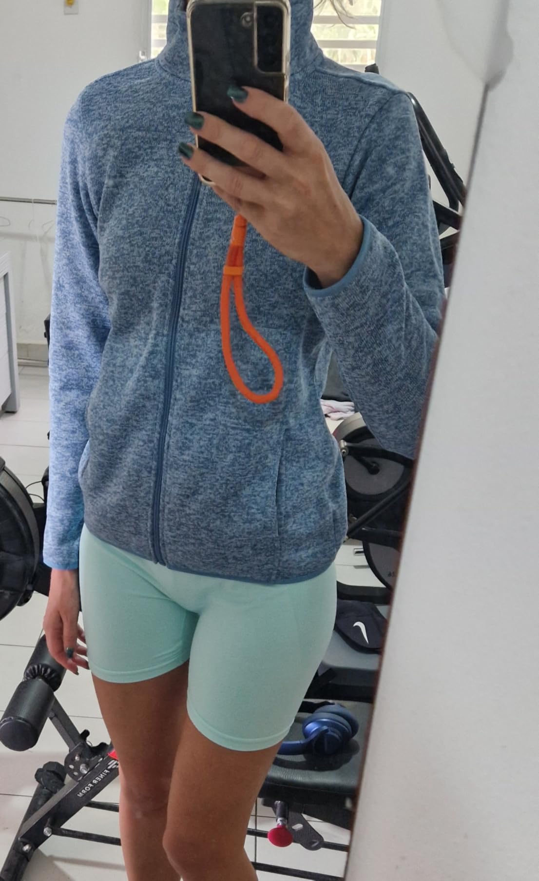 Women's Long Sleeve Sweater Fleece Zip Up Speckled Jacket with Pockets customer photo 1
